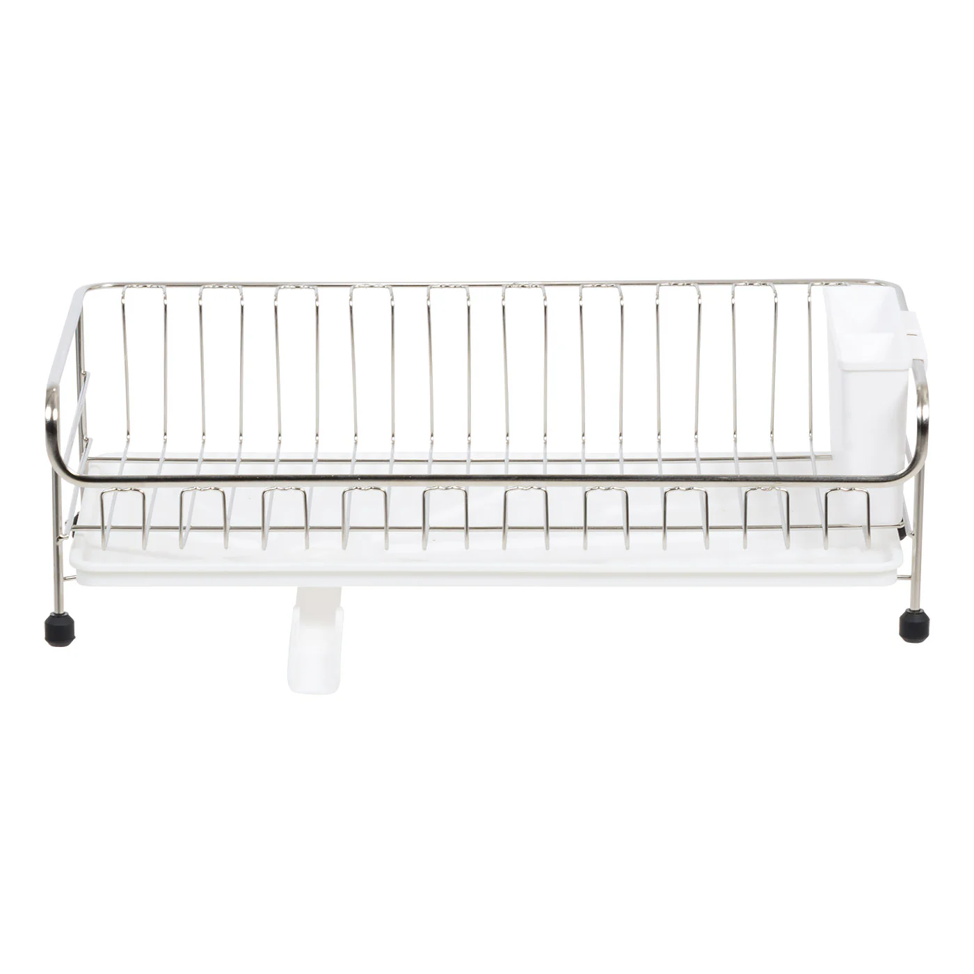 1-tier Slim Dish rack with Drain Spout Black - Image 3