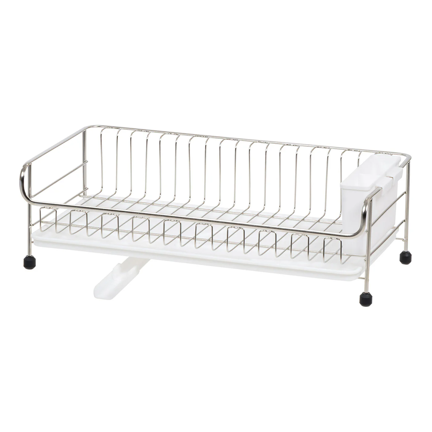 1-tier Slim Dish rack with Drain Spout Black - Image 4