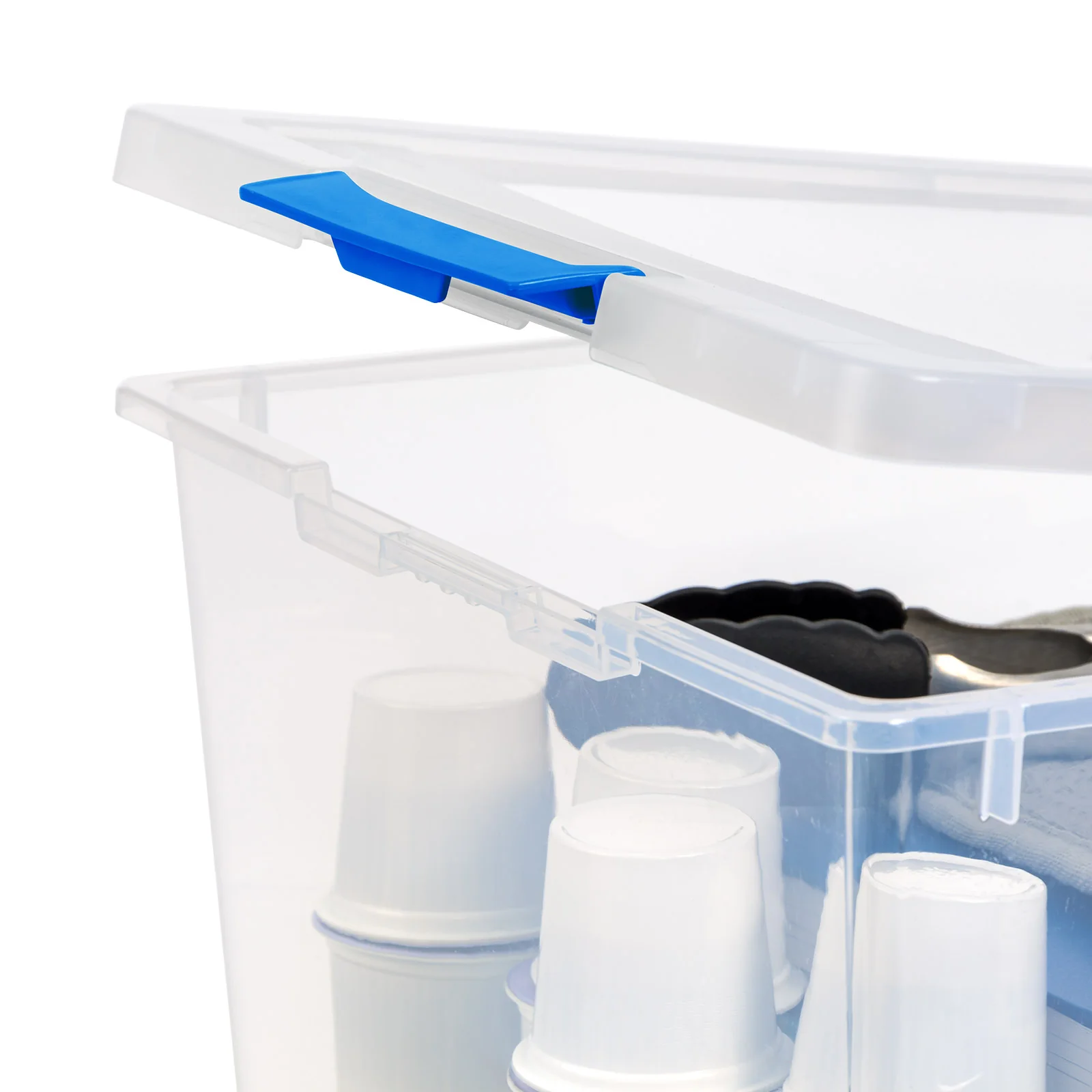 11 QT Clear Plastic Storage Container Clip Box 4 Pack - Image 3