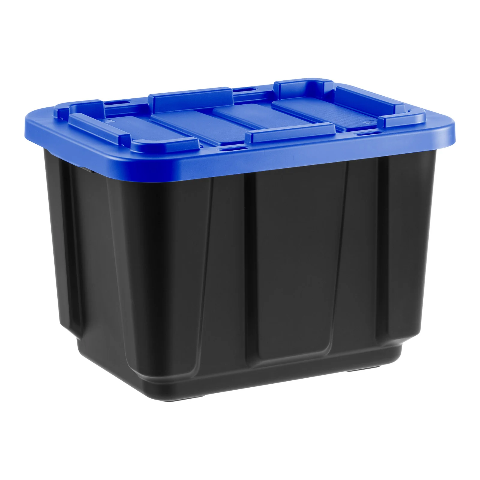 12 Gal. Stackable Storage Totes with Lids, Black - Blue, 4Pk - Image 3