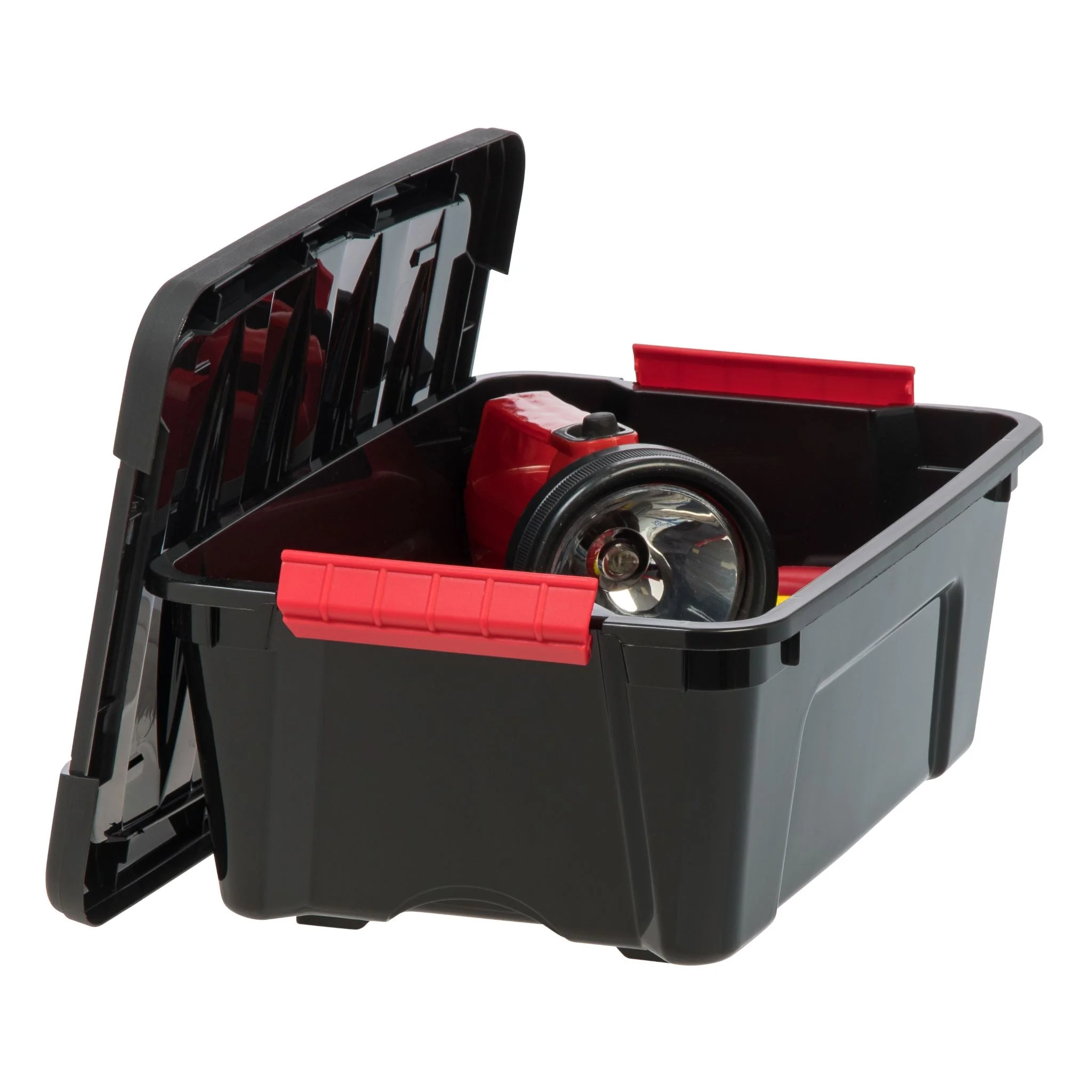 12 Quart Stack & Pull® Box, Black & Red, Set of 6 - Image 5