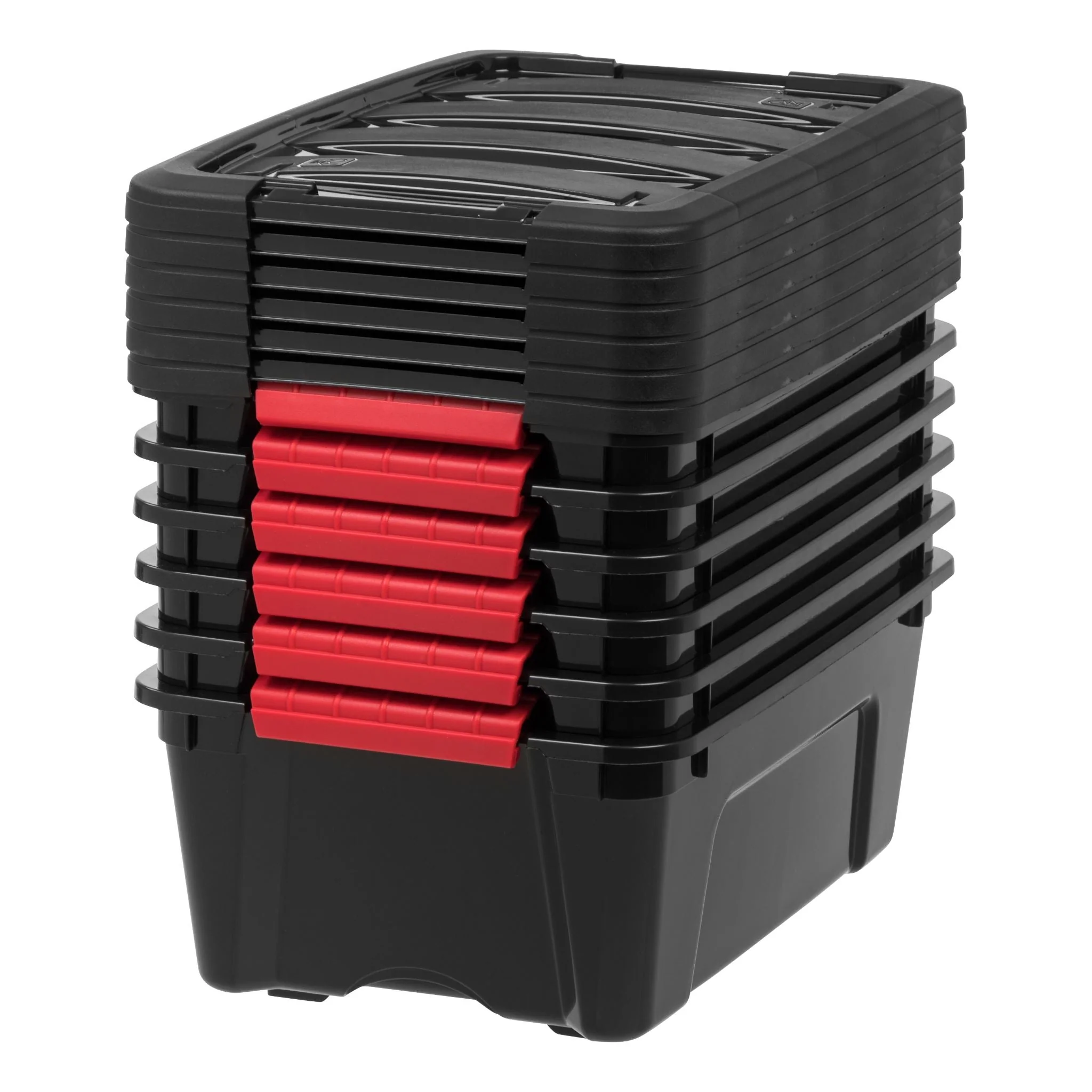 12 Quart Stack & Pull® Box, Black & Red, Set of 6 - Image 6