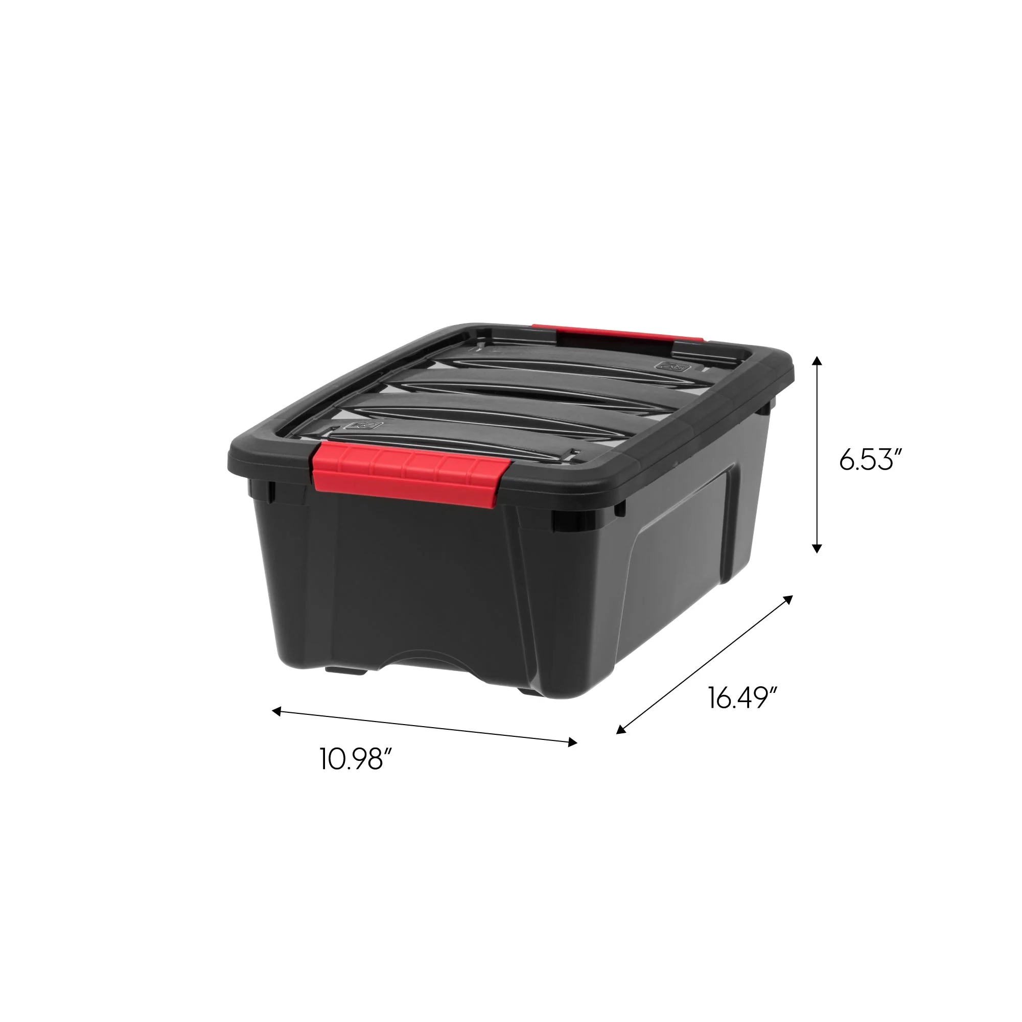 12 Quart Stack & Pull® Box, Black & Red, Set of 6 - Image 7