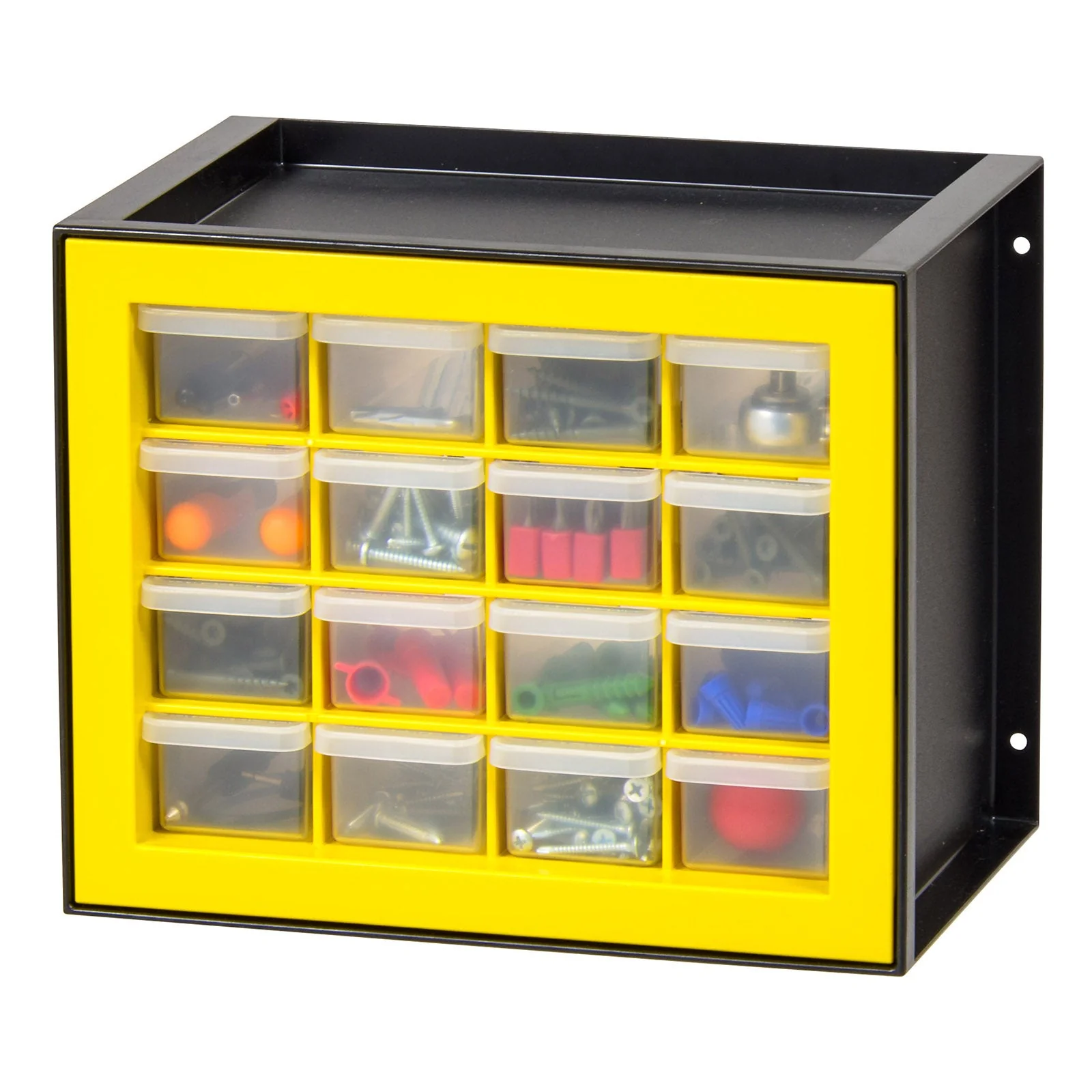 16 Drawer Parts Cabinet, Black/Yellow - Image 9