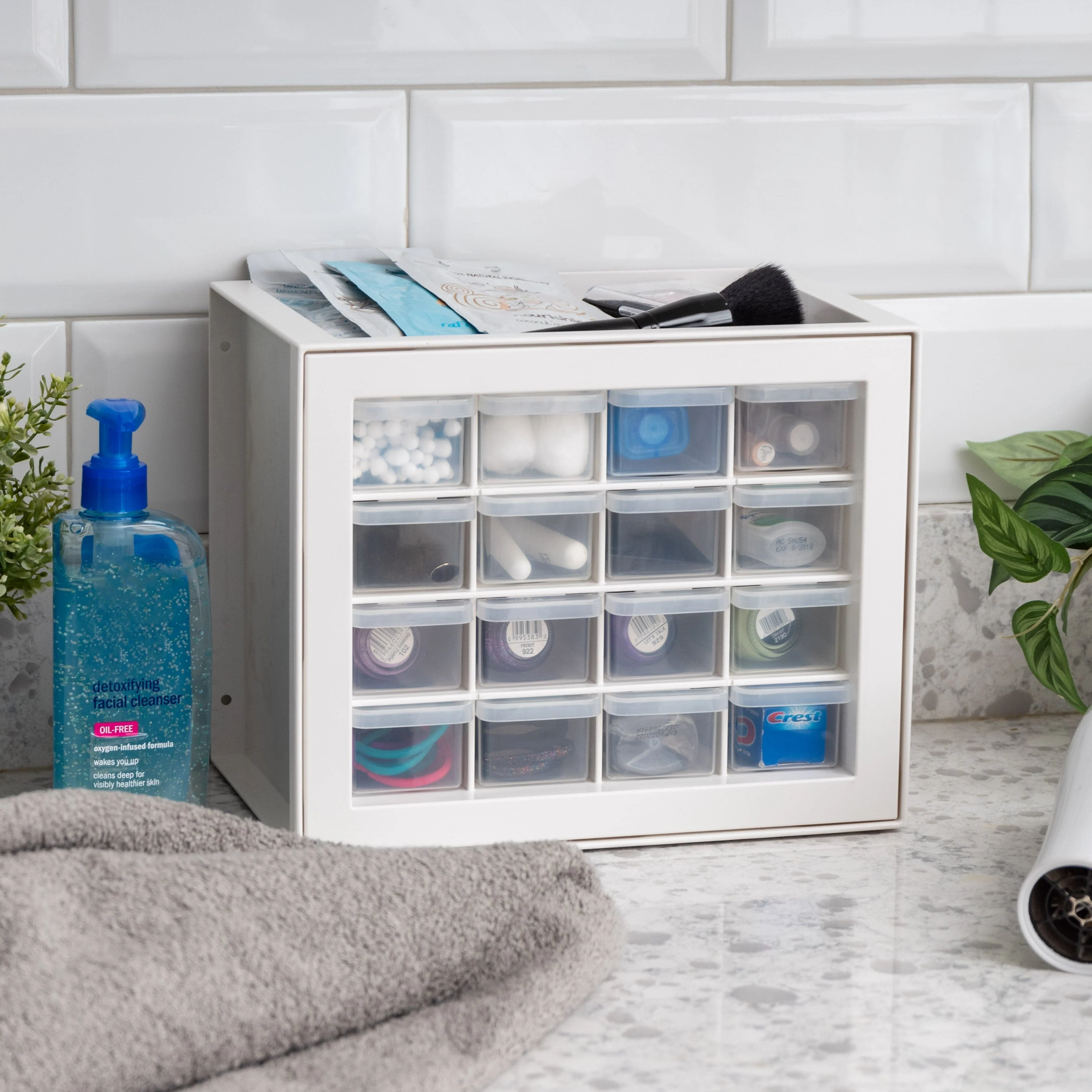 16 Drawer Sewing and Craft Parts Cabinet, White - Image 2