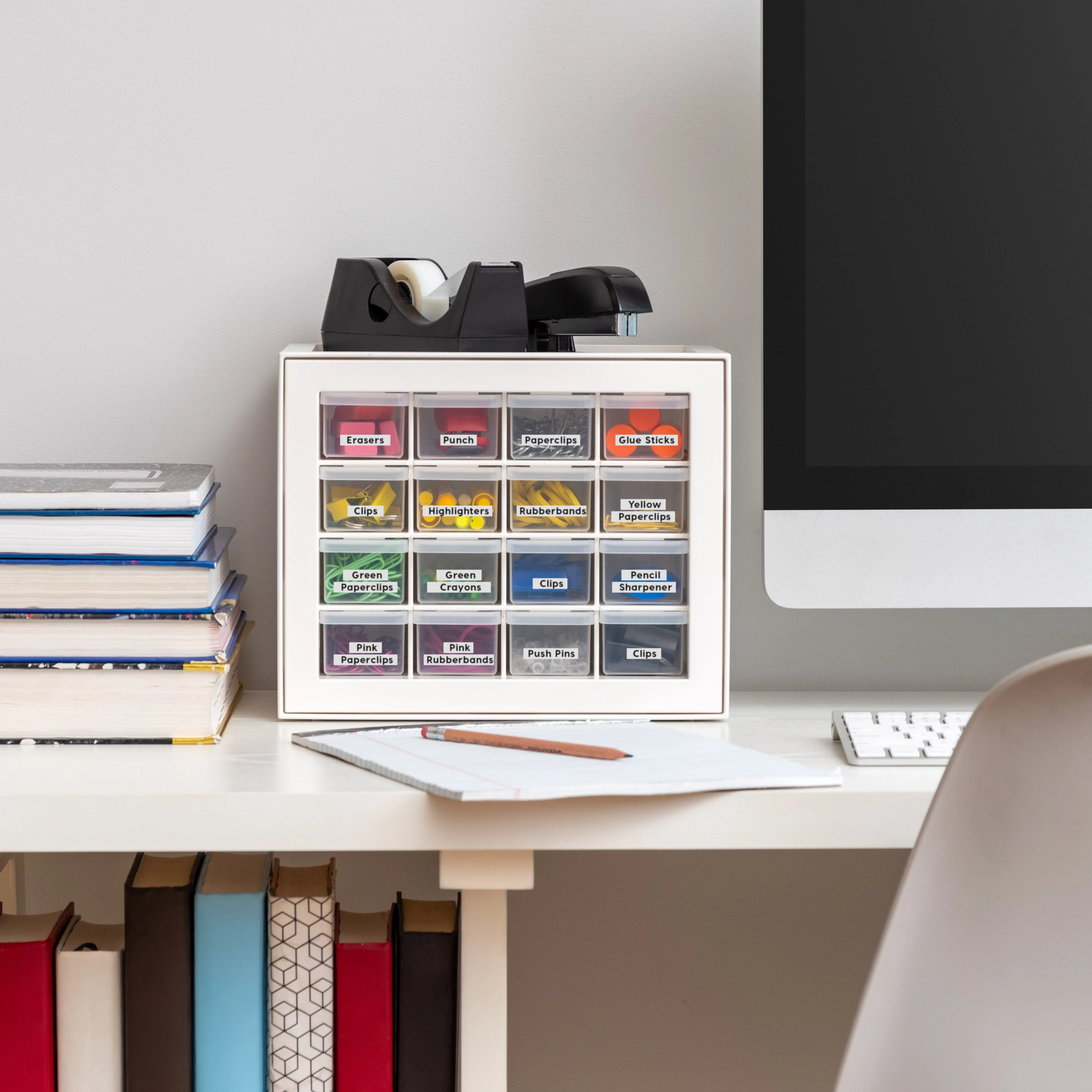 16 Drawer Sewing and Craft Parts Cabinet, White - Image 3