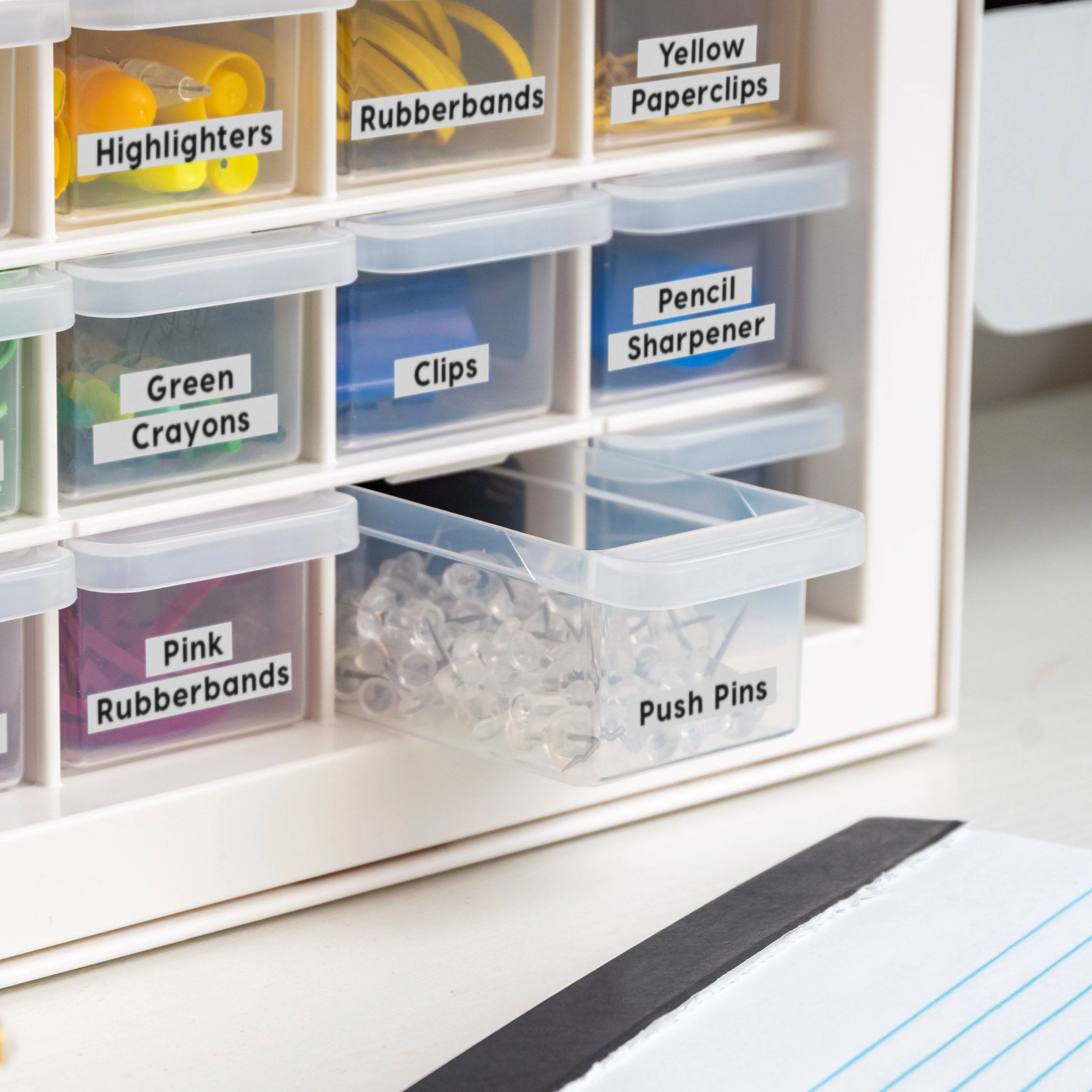16 Drawer Sewing and Craft Parts Cabinet, White - Image 5