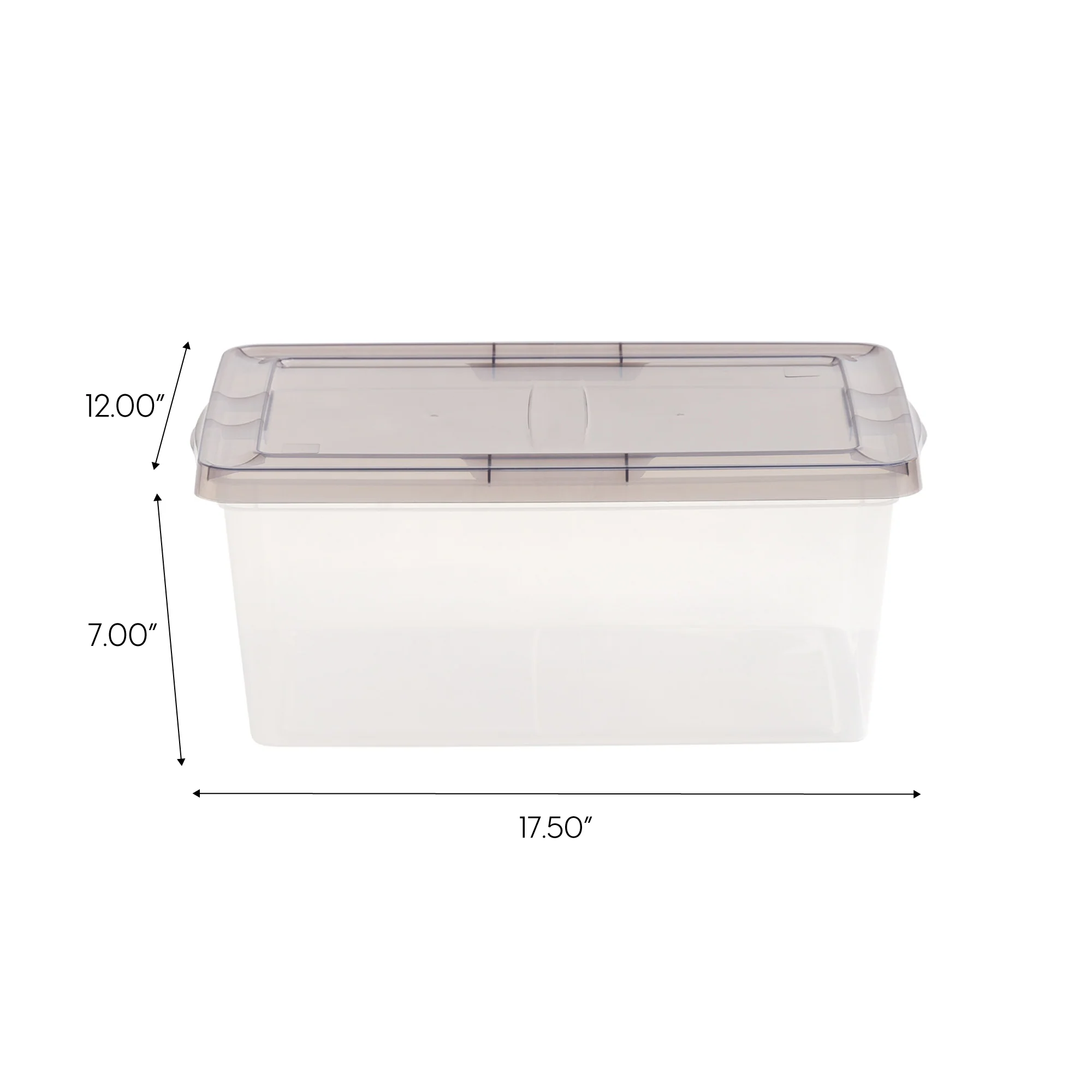 17 Qt. Stackable Box, Plastic Storage Bins with Lids, Clear, Gray Lid, Set of 8 - Image 9
