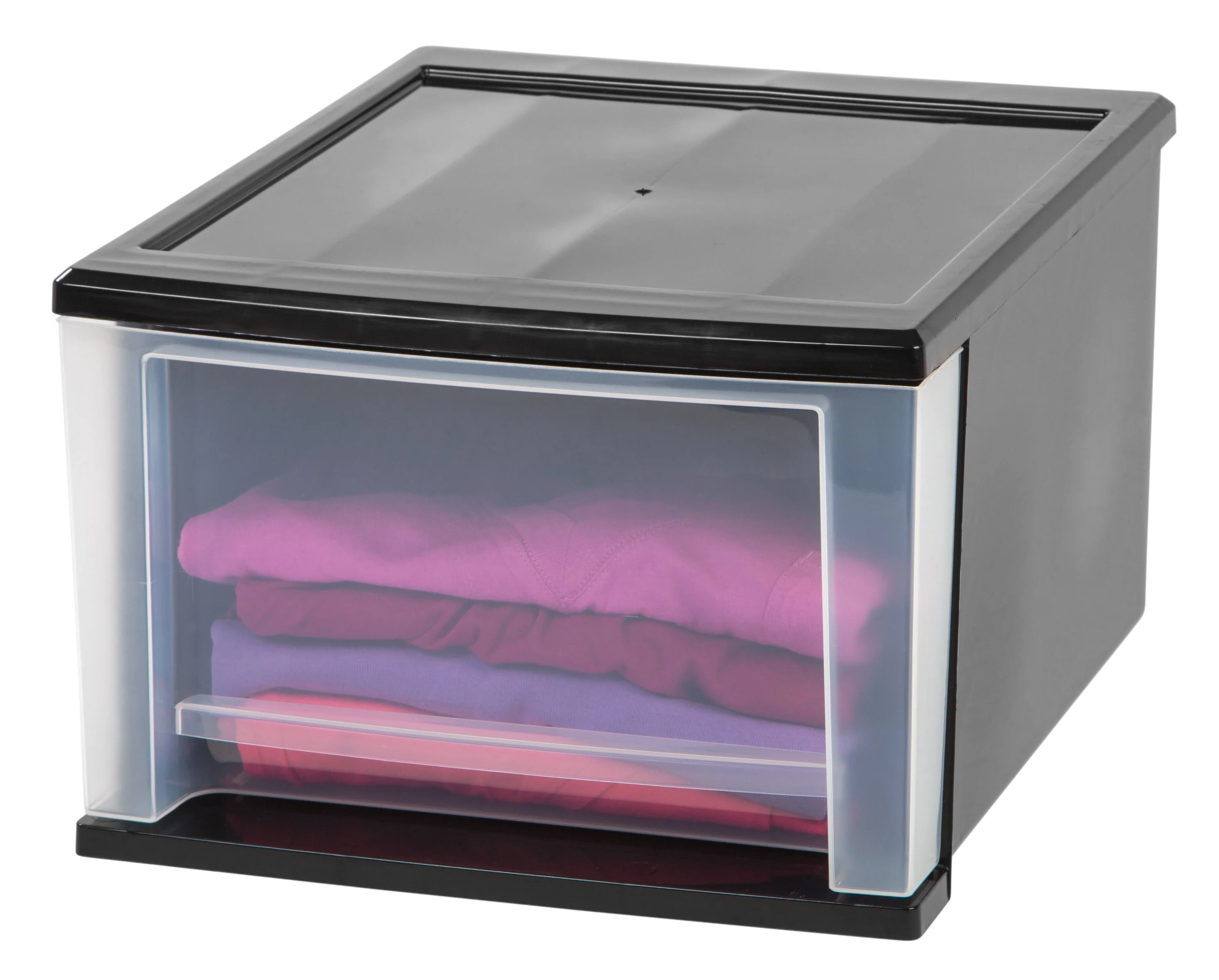 17 Quart Stacking Drawer, 4 Pack, Black - Image 3