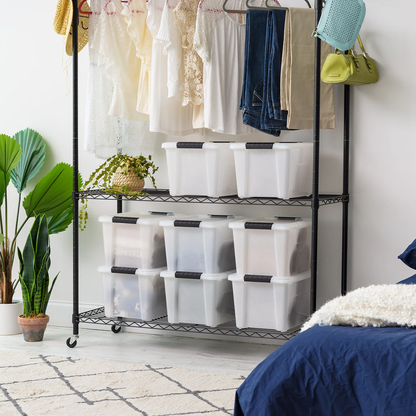 19 Qt. (4.75 Gal.) Pearl Latch Box, Stackable Plastic Storage Bins with Lids, Single Pk - Image 3