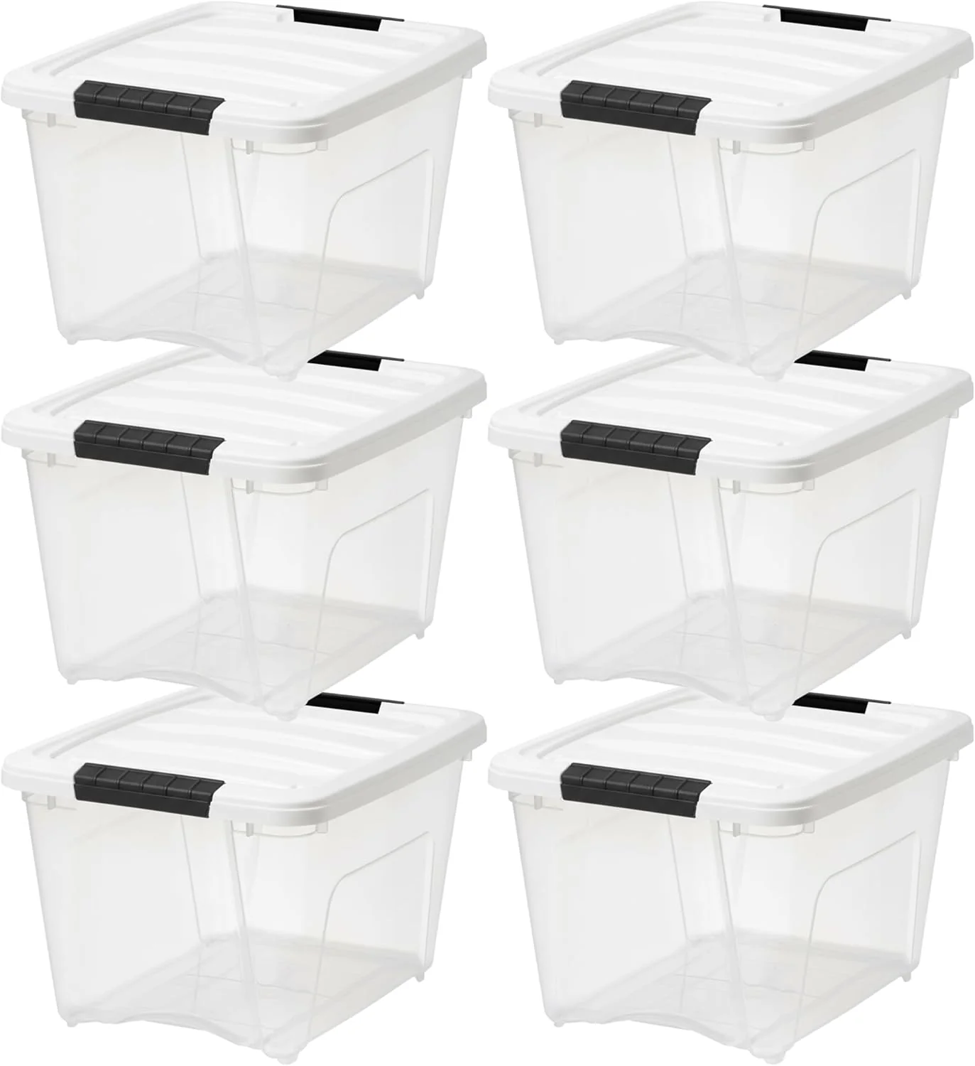 19 Qt Stackable Plastic Storage Bins with Lids, 6 Pack