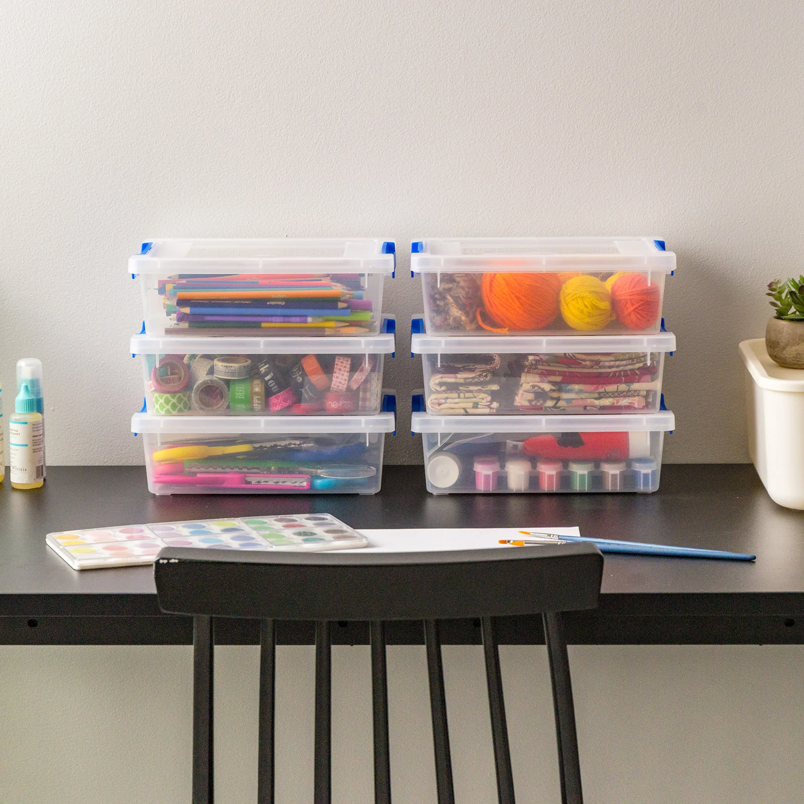 2.4 Qt. Plastic Storage Bins with Lids, Clear Containers, Latching Totes 6Pk - Image 3