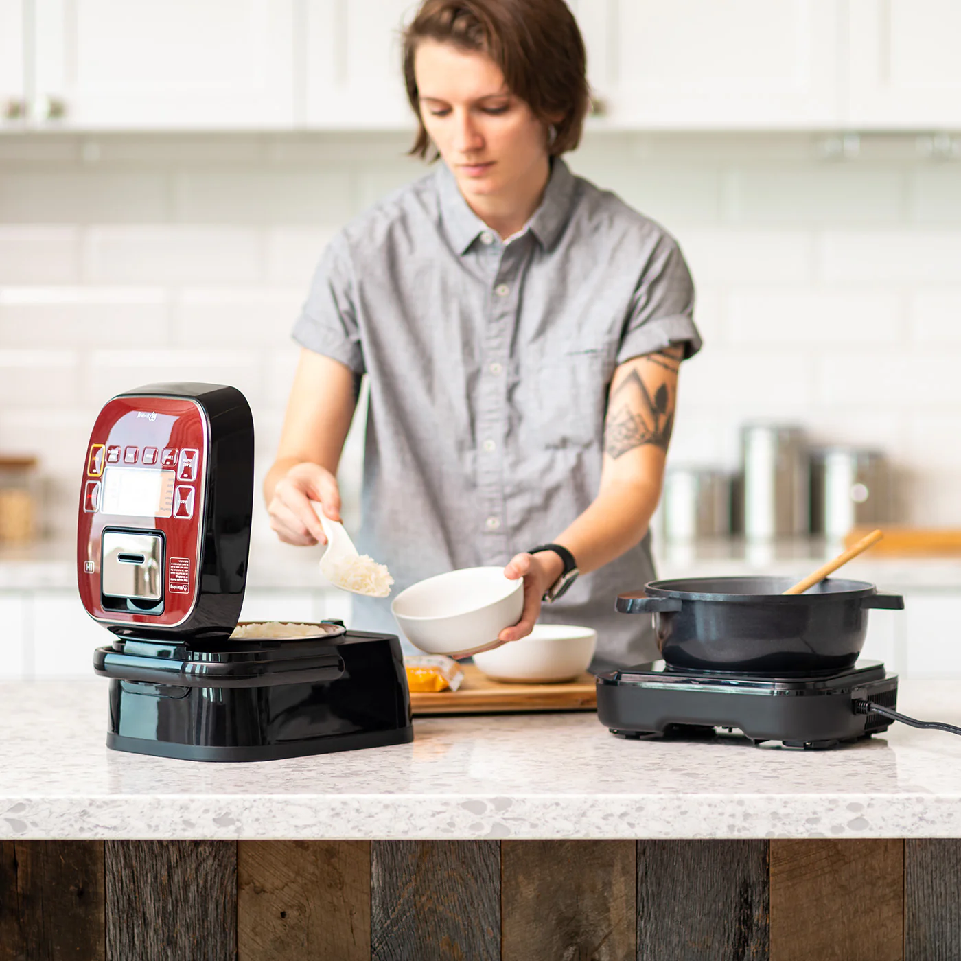 2-in-1 Rice Cooker and Induction Cooktop Burner, 3-Cup (Uncooked) / 6-Cup (Cooked) - Image 3