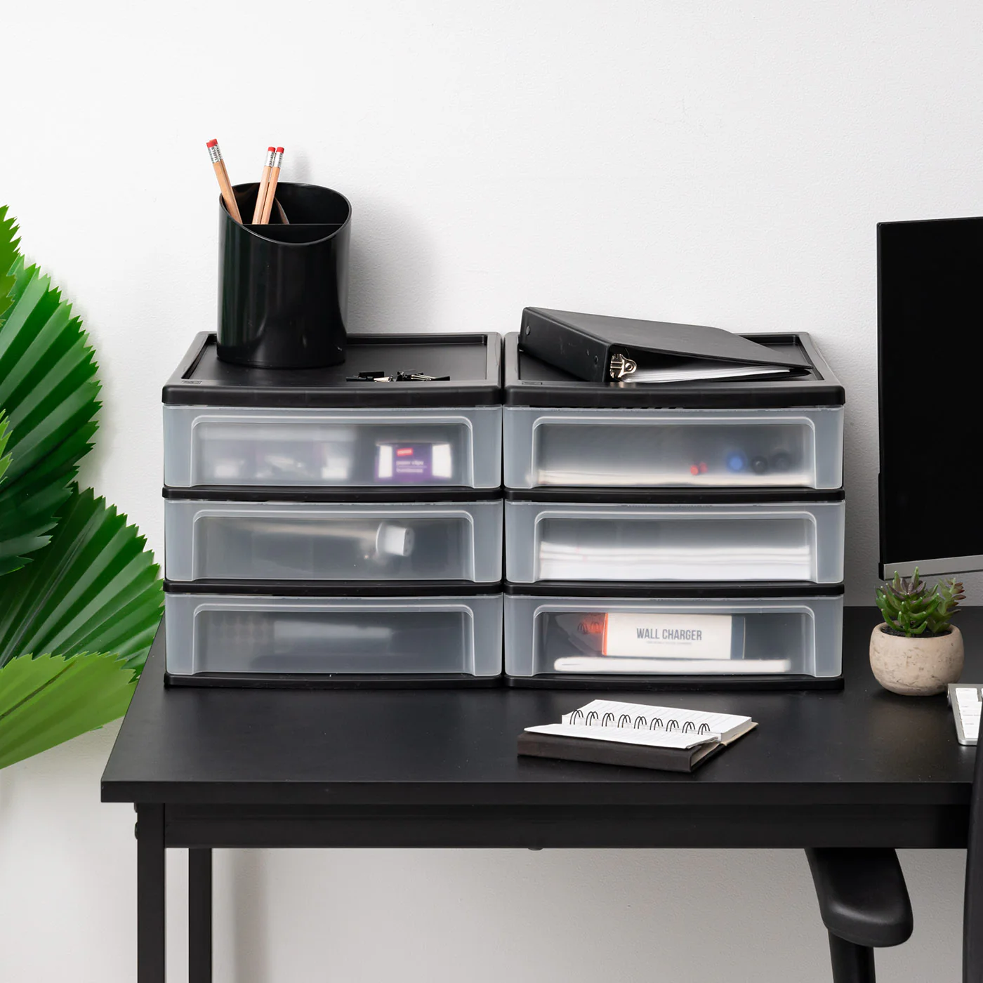 2-Pack 3-Drawer Plastic Desktop Organizer - Image 5