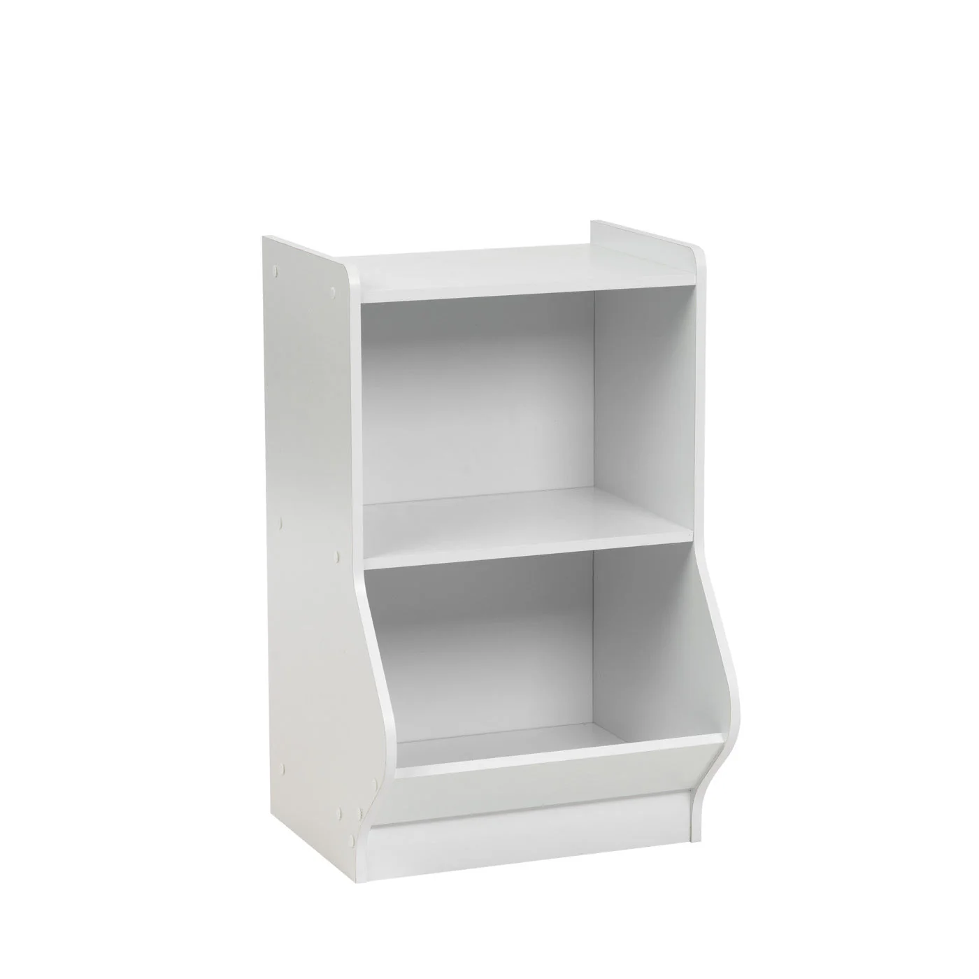 2-Tier Shelf Organizer with Easy Access Angled Cubby - White - Image 6