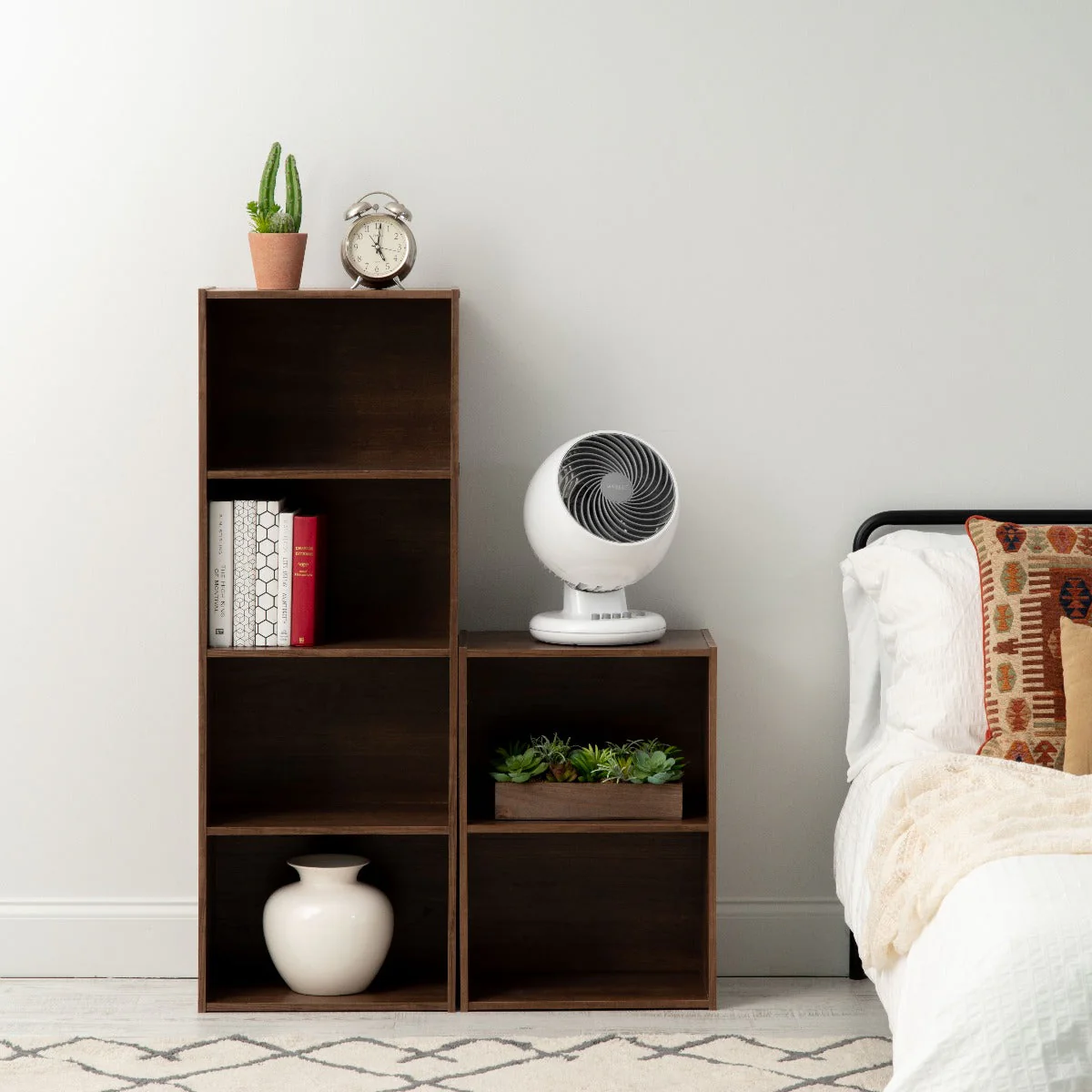 2-Tier Wood Storage Shelf, Brown - Image 5
