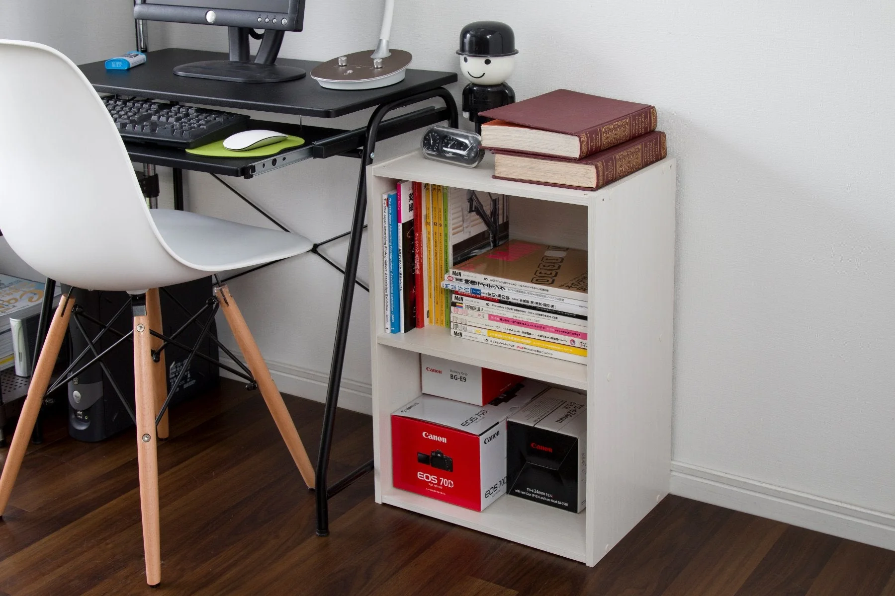 2-Tier Wood Storage Shelf, White - Image 4