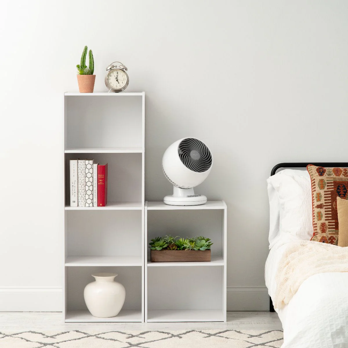 2-Tier Wood Storage Shelf, White - Image 5