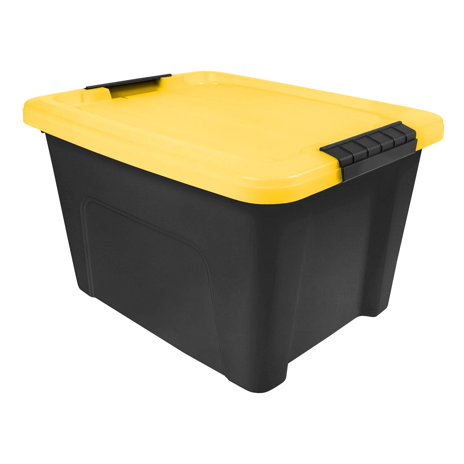 20 Qt. Plastic Storage Bins with Lids, Black, Latching, Stackable, Totes 6Pk - Image 3