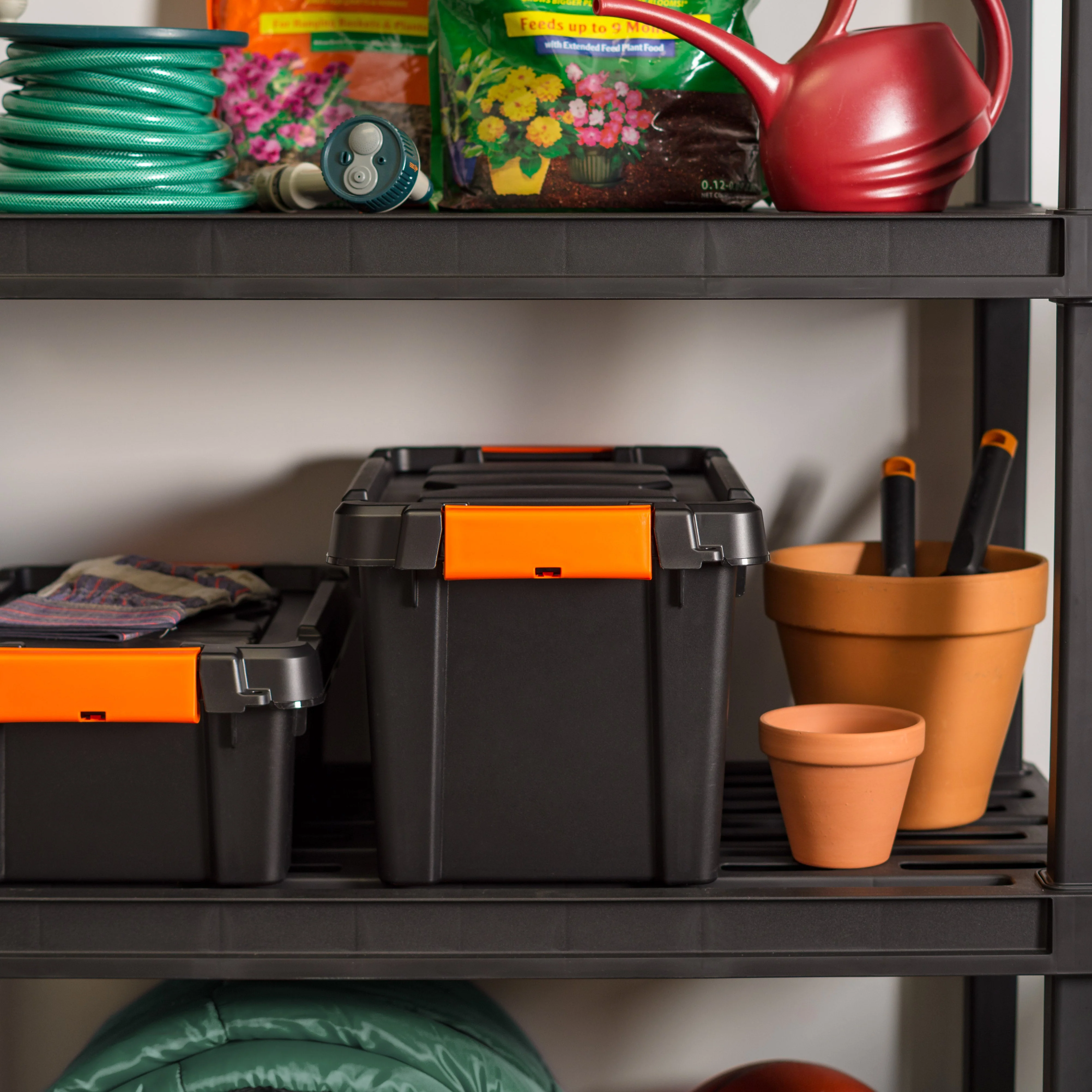 22 Quart Heavy Duty Plastic Storage Box, Black Pack of 4 - Image 11