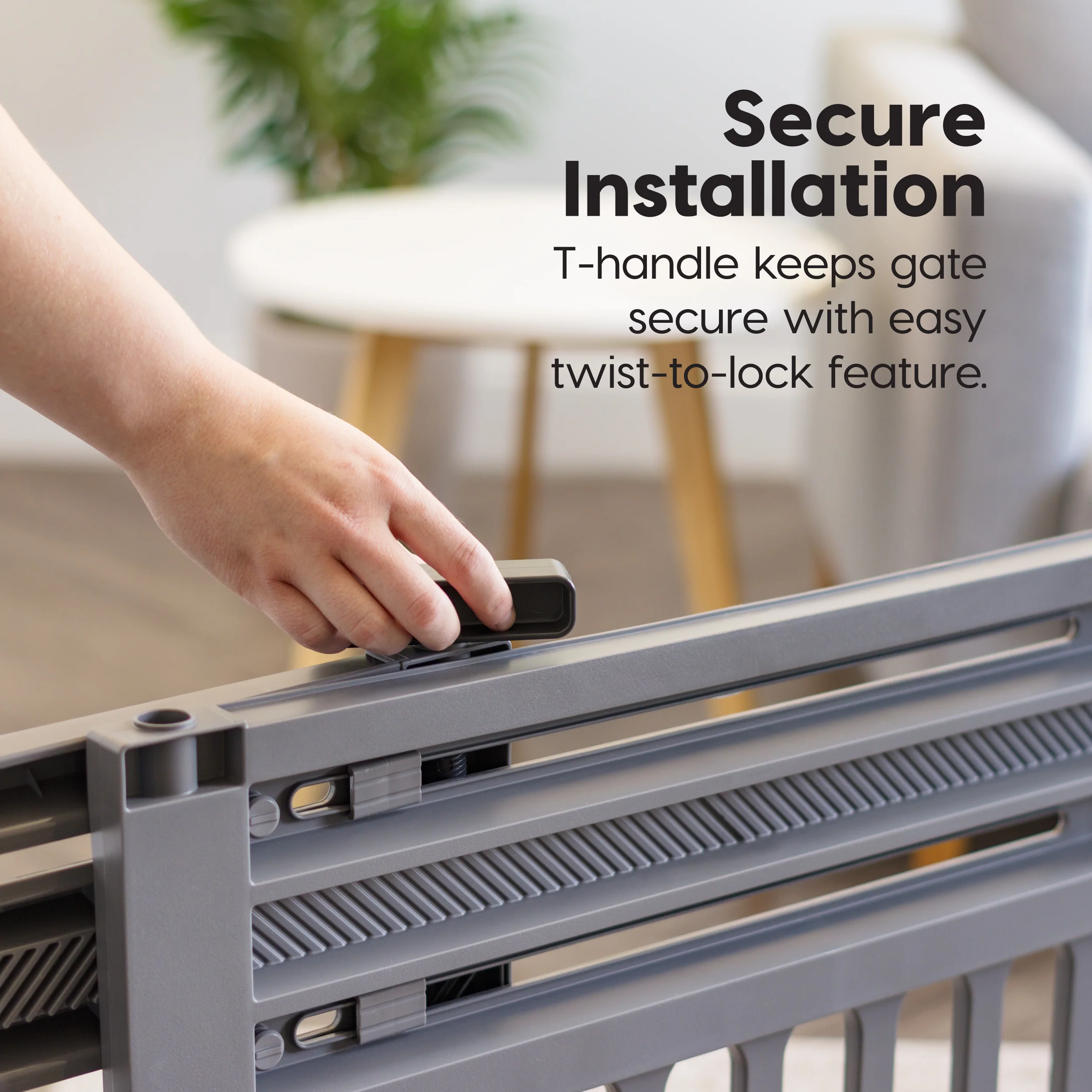 24"-39" Adjustable Indoor Pet Barrier, Grey - Image 5
