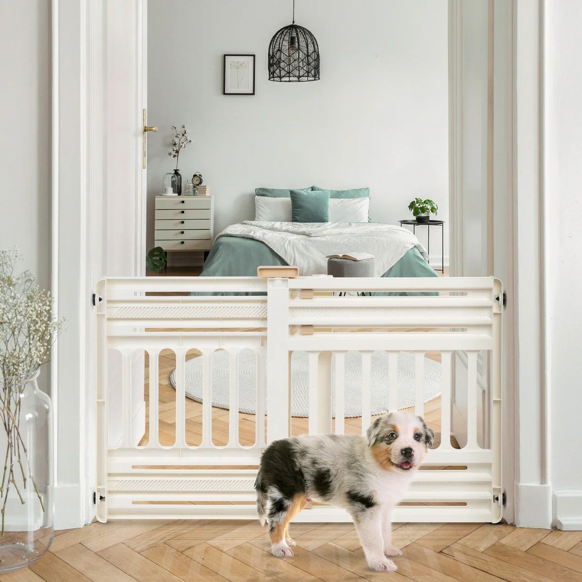 24"-39" Adjustable Indoor Pet Barrier, White - Image 8