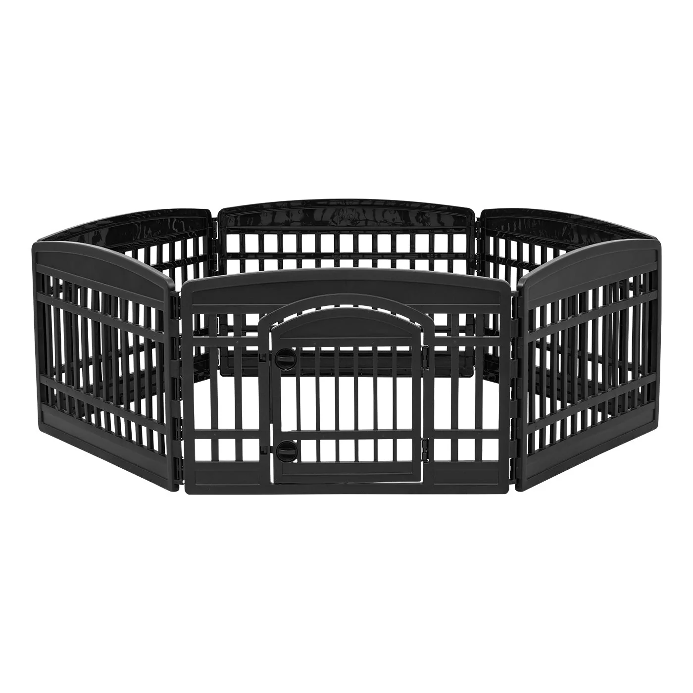 24-inch 6 Panel Exercise Pet Playpen with Door, White - Image 4