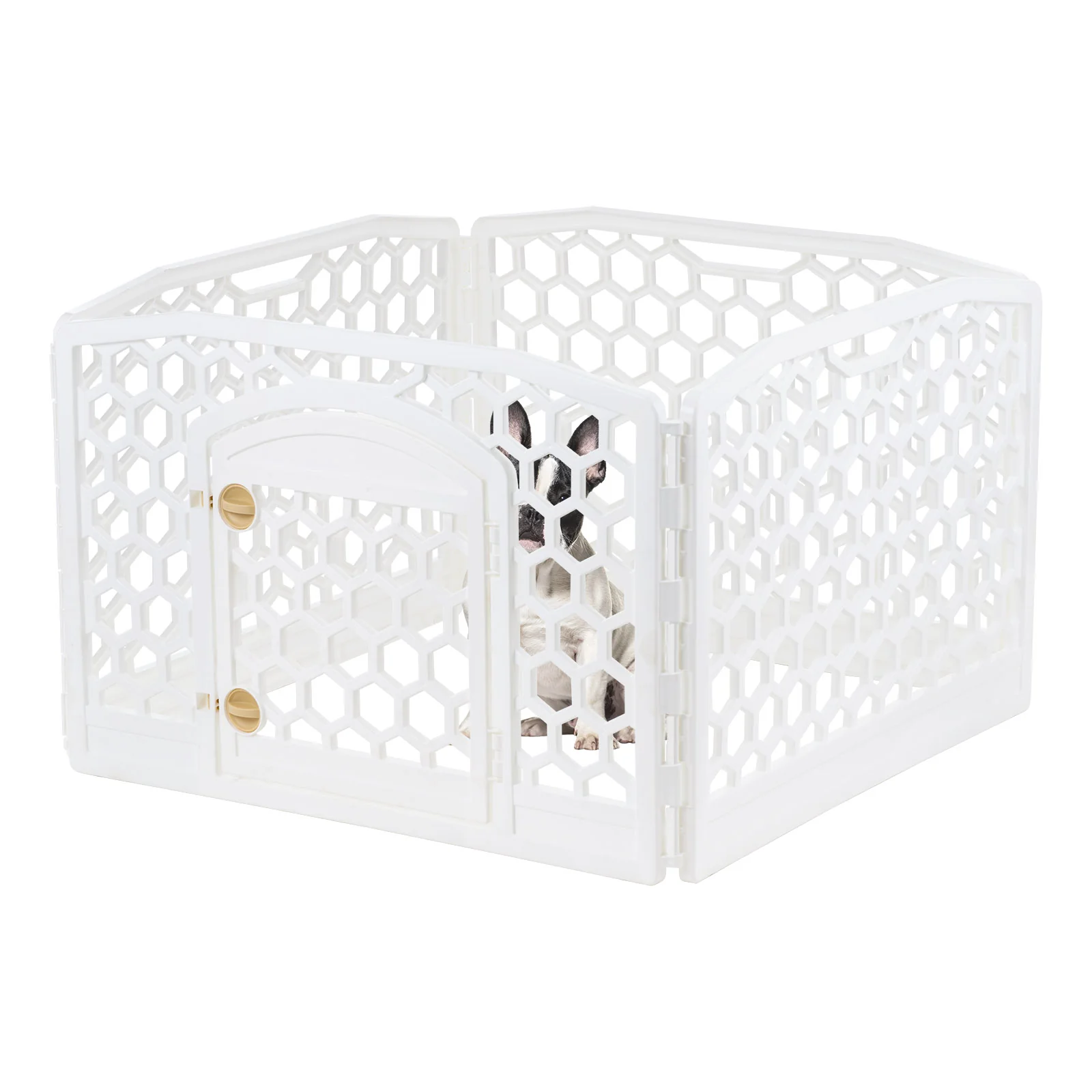 24-inch Exercise Pet Playpen with Door, White - Image 5