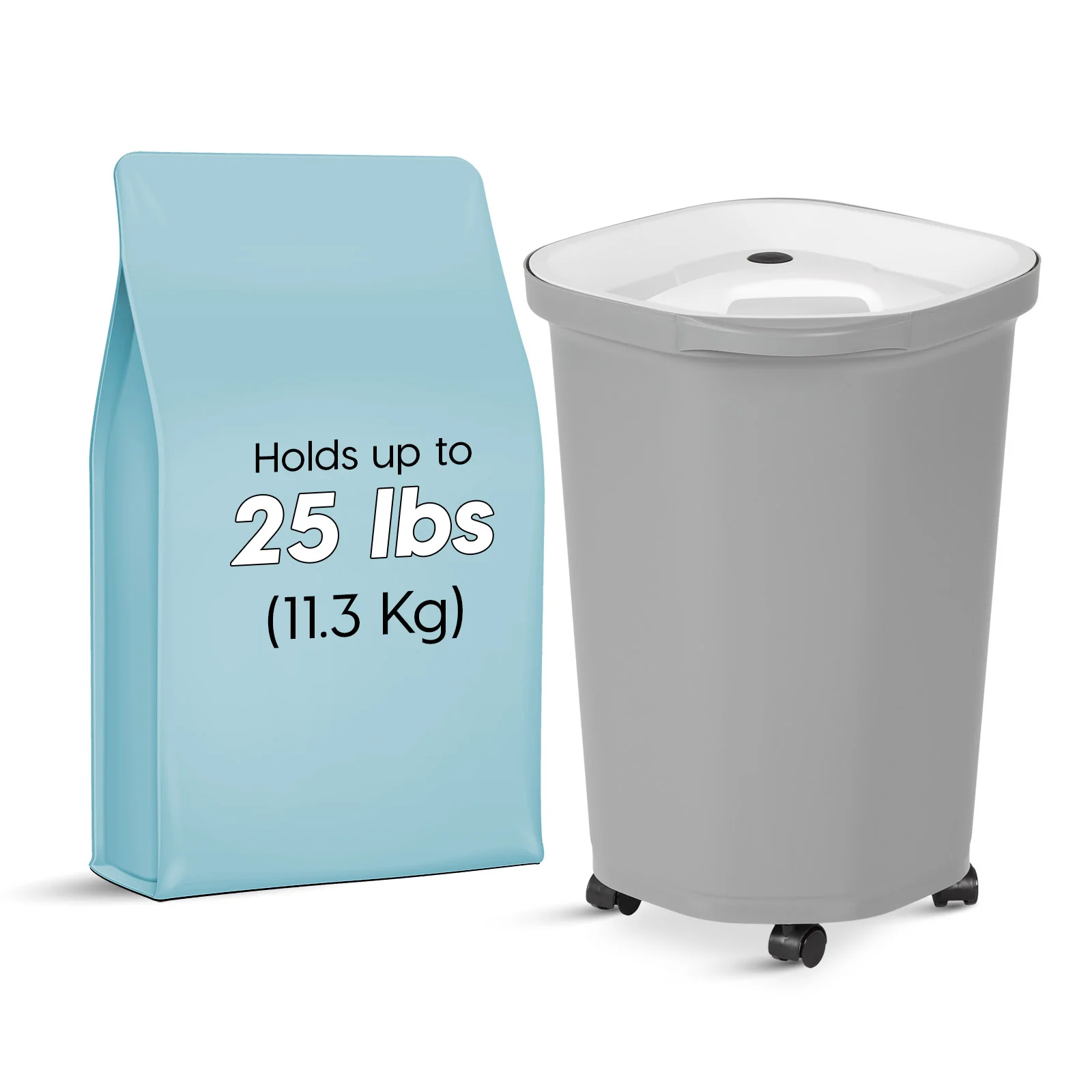 25 Lbs. Airtight Pet Food Container | Dog & Cat Food Storage Bin
