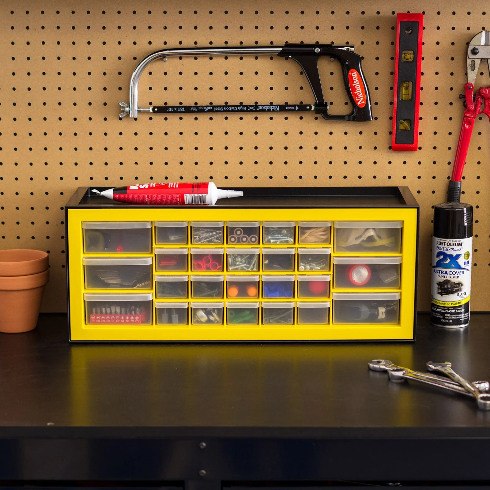 26 Drawer Parts Cabinet, Black/Yellow - Image 3