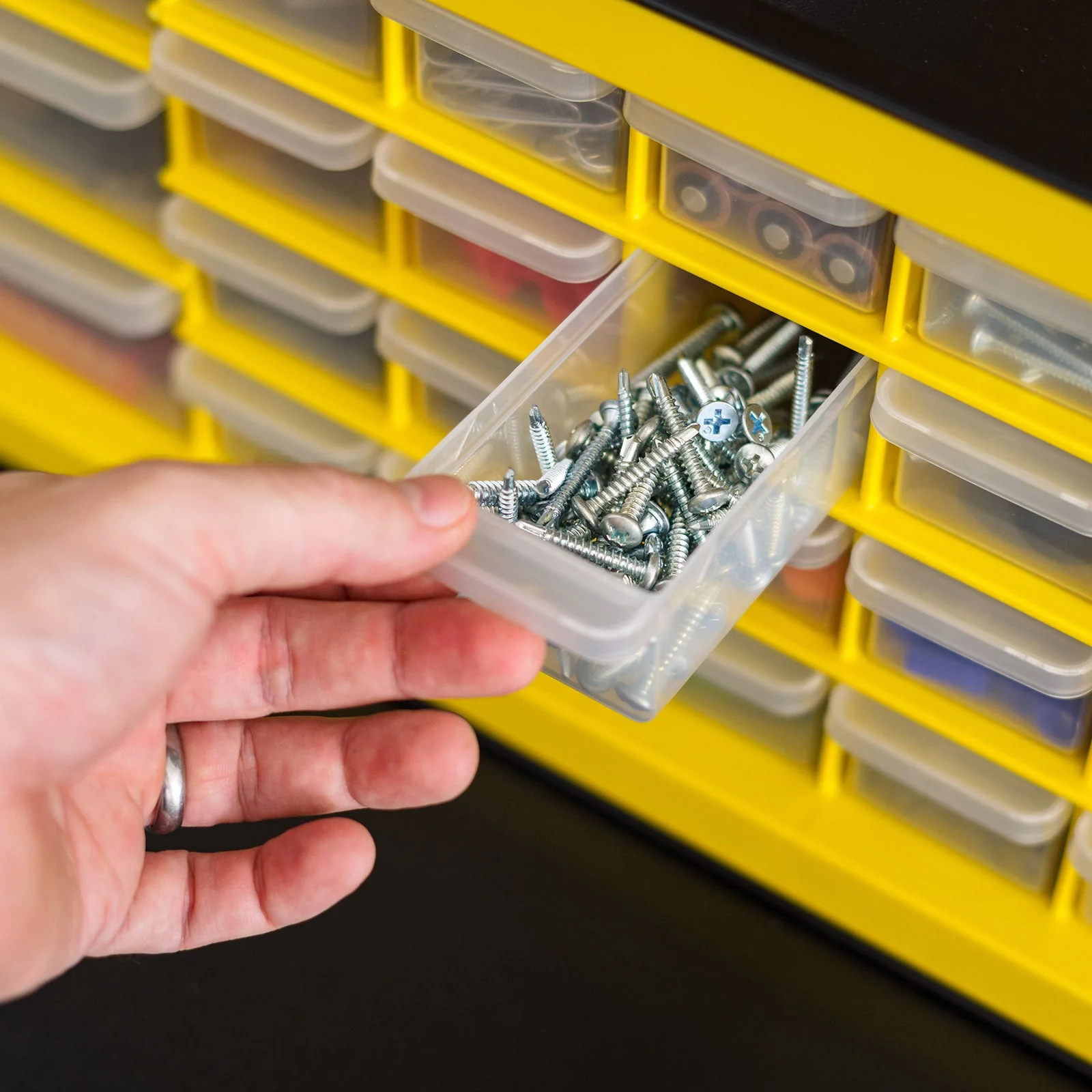 26 Drawer Parts Cabinet, Black/Yellow - Image 5