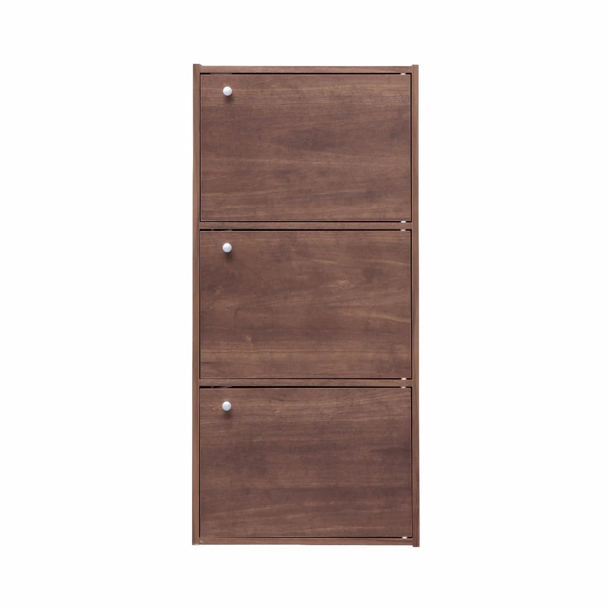 3-Door Wood Storage Shelf, Dark Brown - Image 5