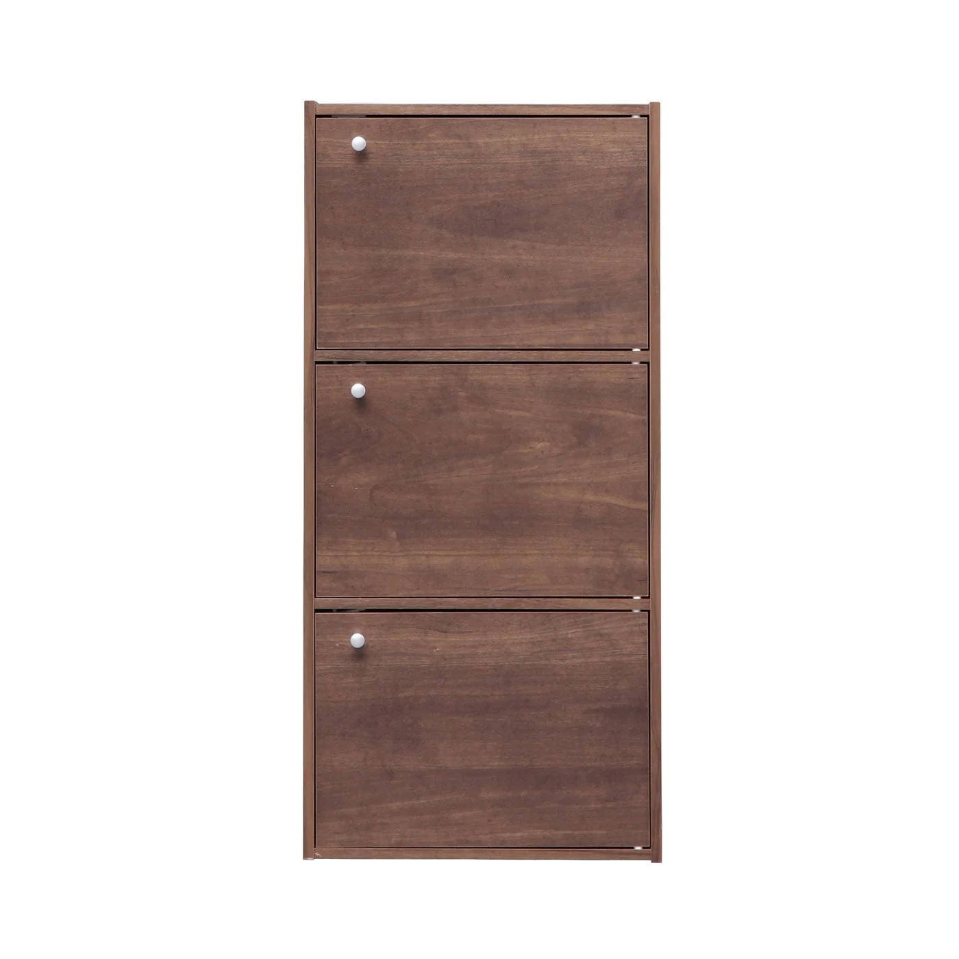 3-Door Wood Storage Shelf, Dark Brown - Image 7