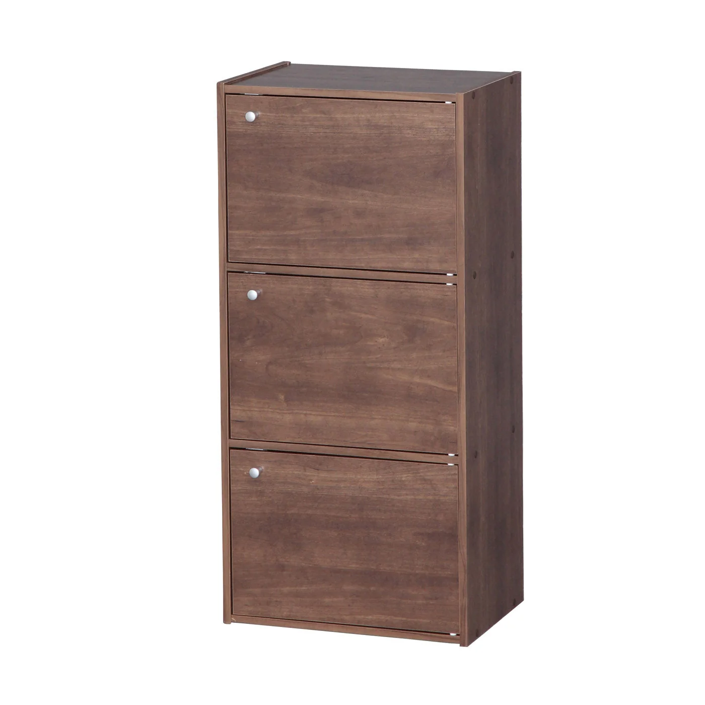 3-Door Wood Storage Shelf, Dark Brown - Image 8