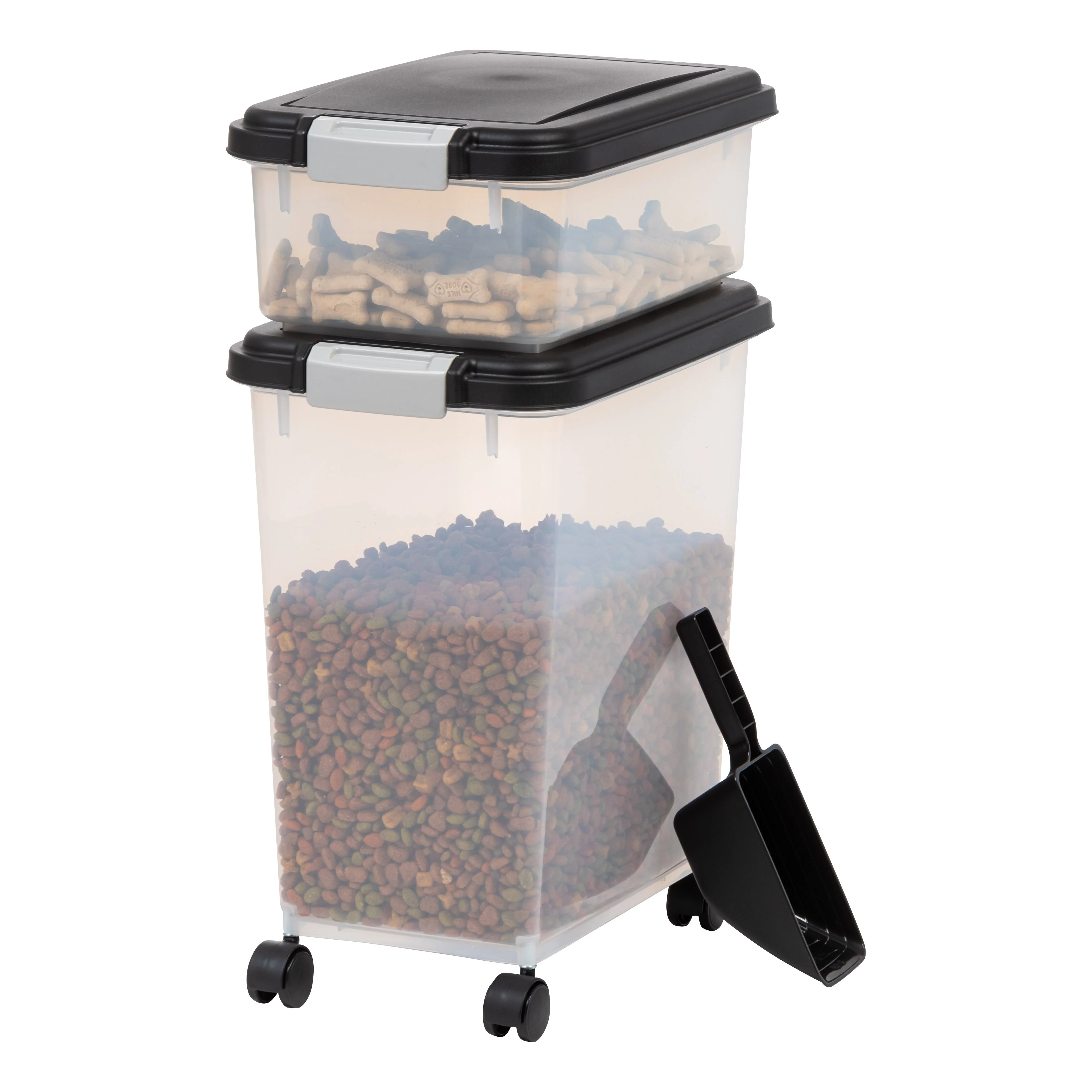 3-Piece WeatherPro® Airtight Pet Food Container Combo, Black/Gray - Image 3