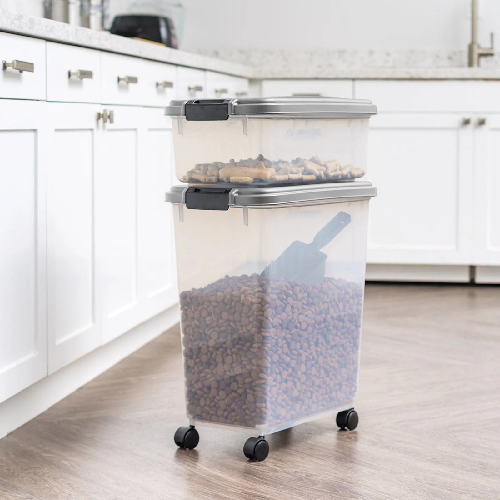 3-Piece WeatherPro® Airtight Pet Food Container Combo, Chrome - Image 11