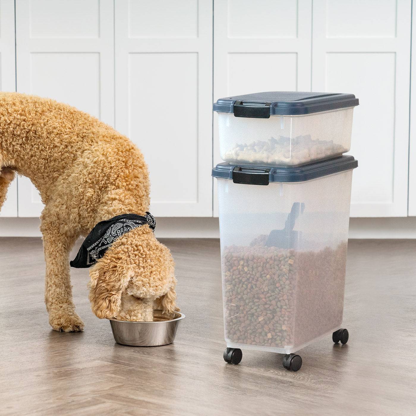 3-Piece WeatherPro® Airtight Pet Food Container Combo, Navy - Image 10