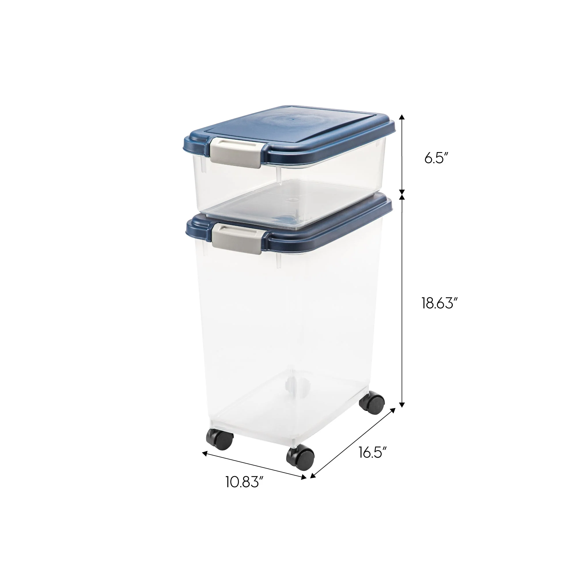 3-Piece WeatherPro® Airtight Pet Food Container Combo, Navy Blue - Image 7