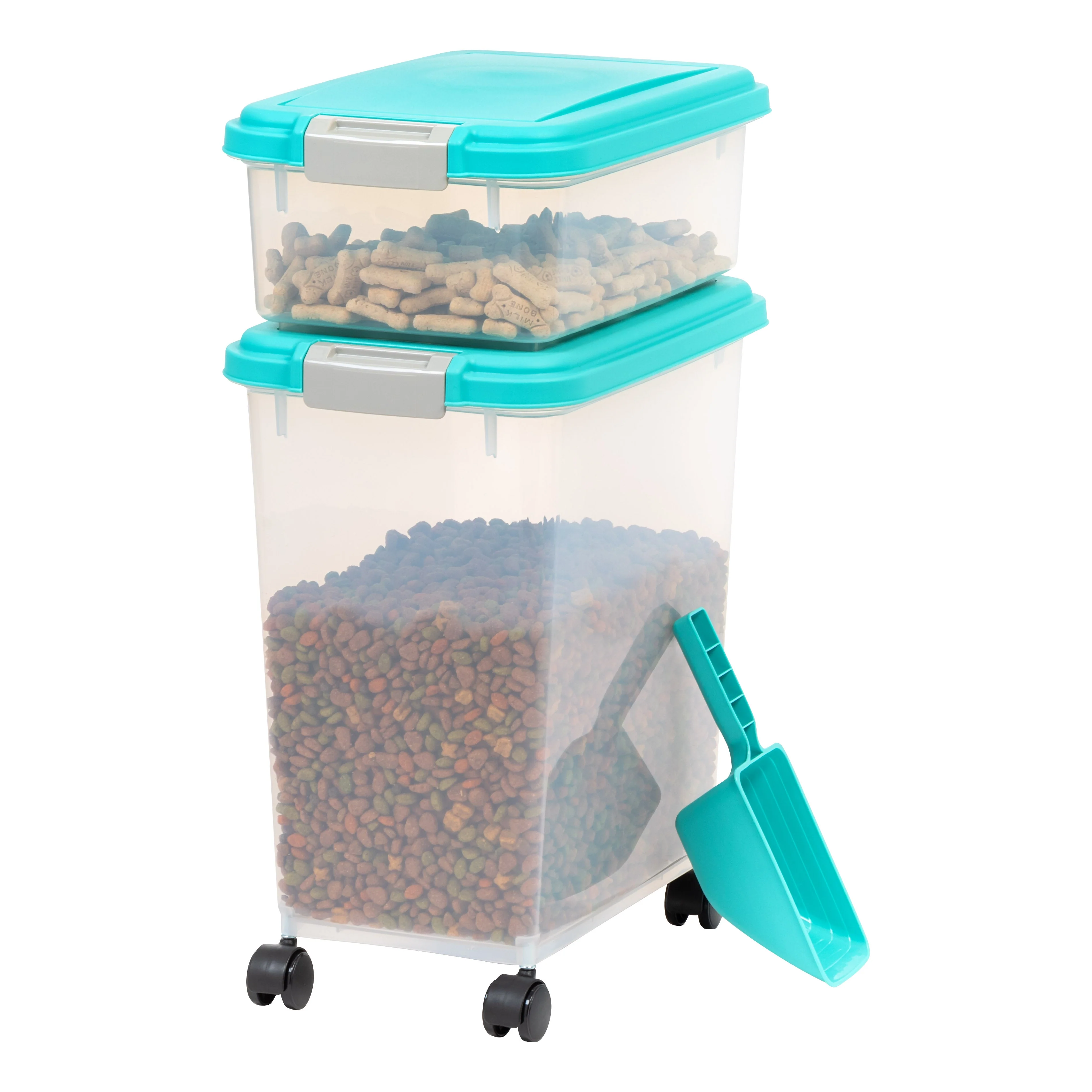 3-Piece WeatherPro® Airtight Pet Food Container Combo, Seaform Blue/ Gray - Image 4