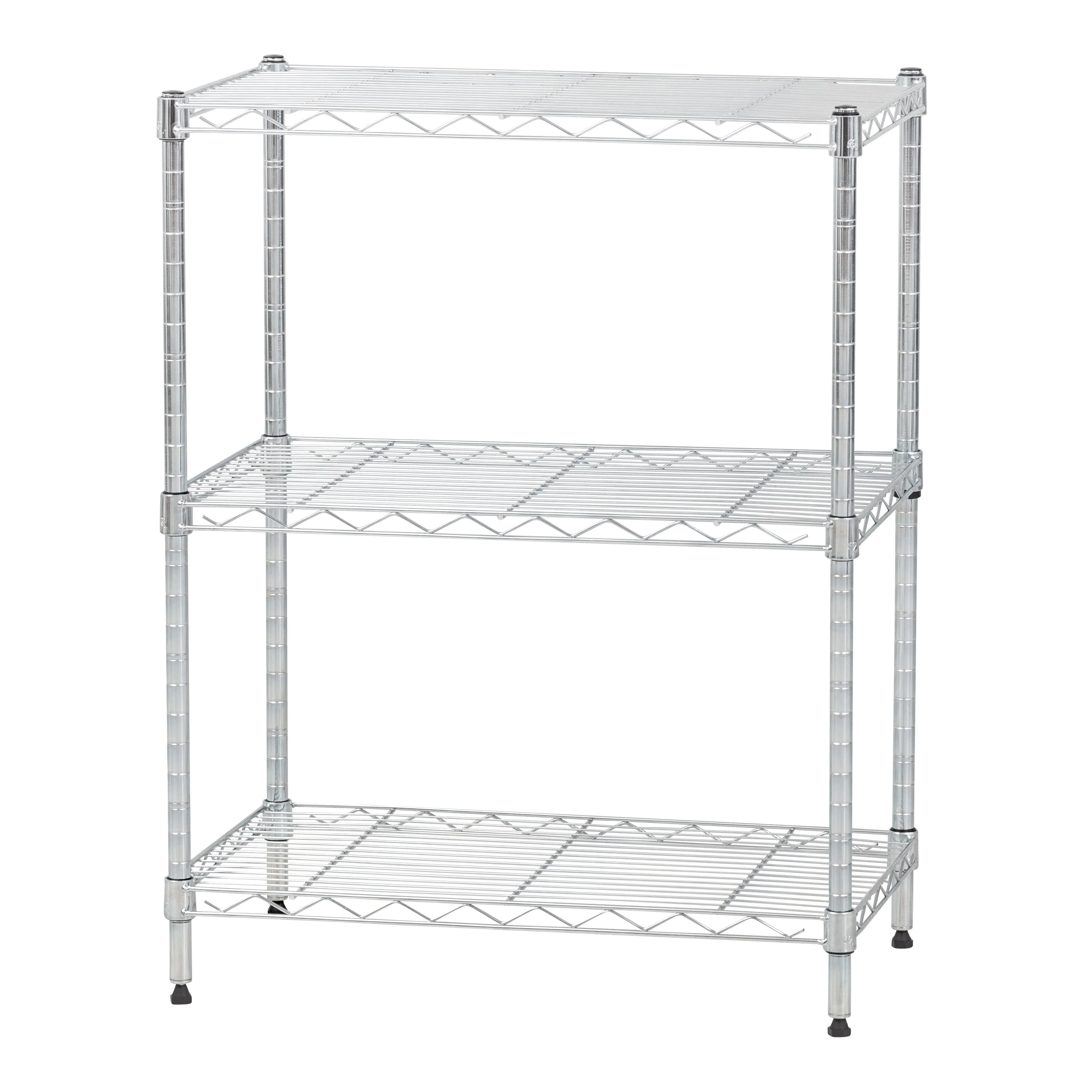 3 Shelf Wire Storage Unit, Silver