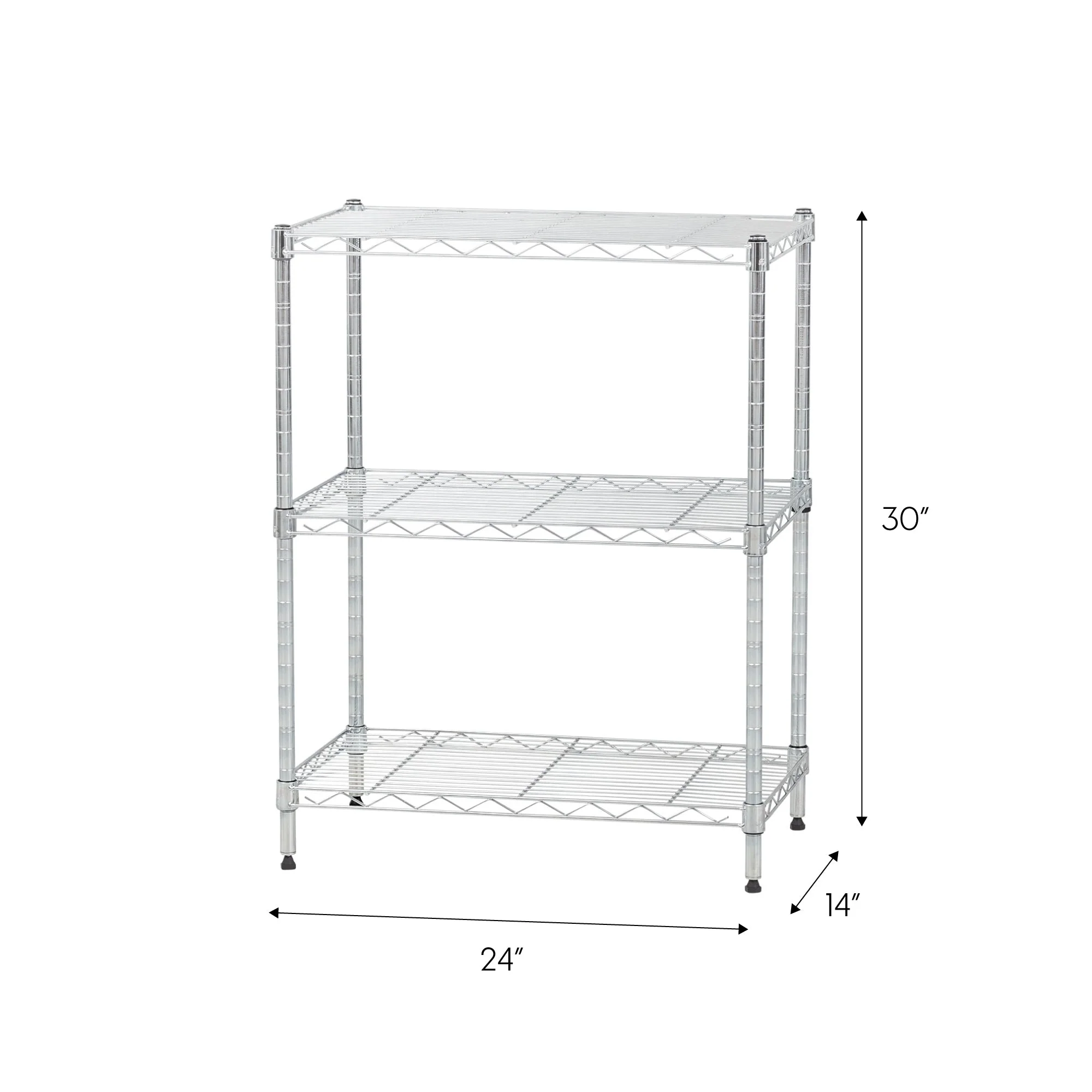 3 Shelf Wire Storage Unit, Silver - Image 9