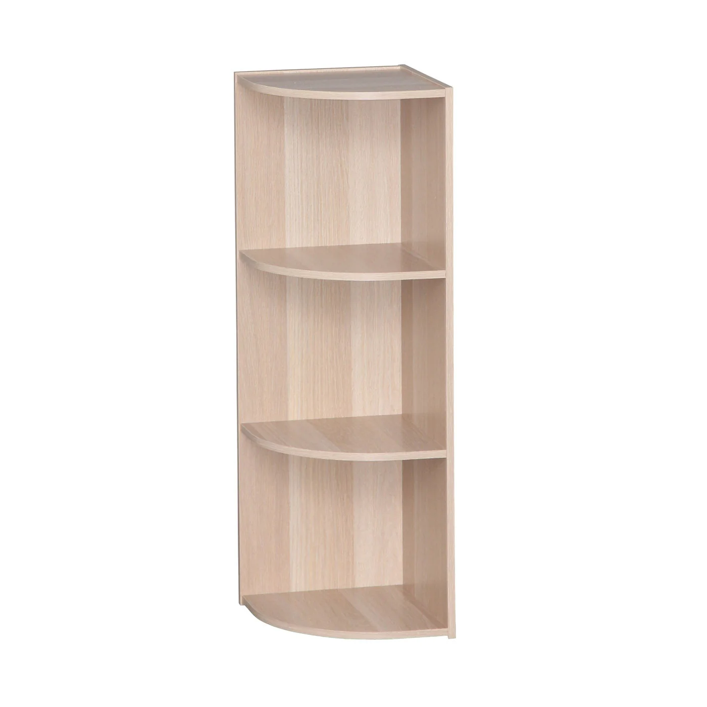 3-Tier Corner Curved Shelf Organizer, Light Brown - Image 2