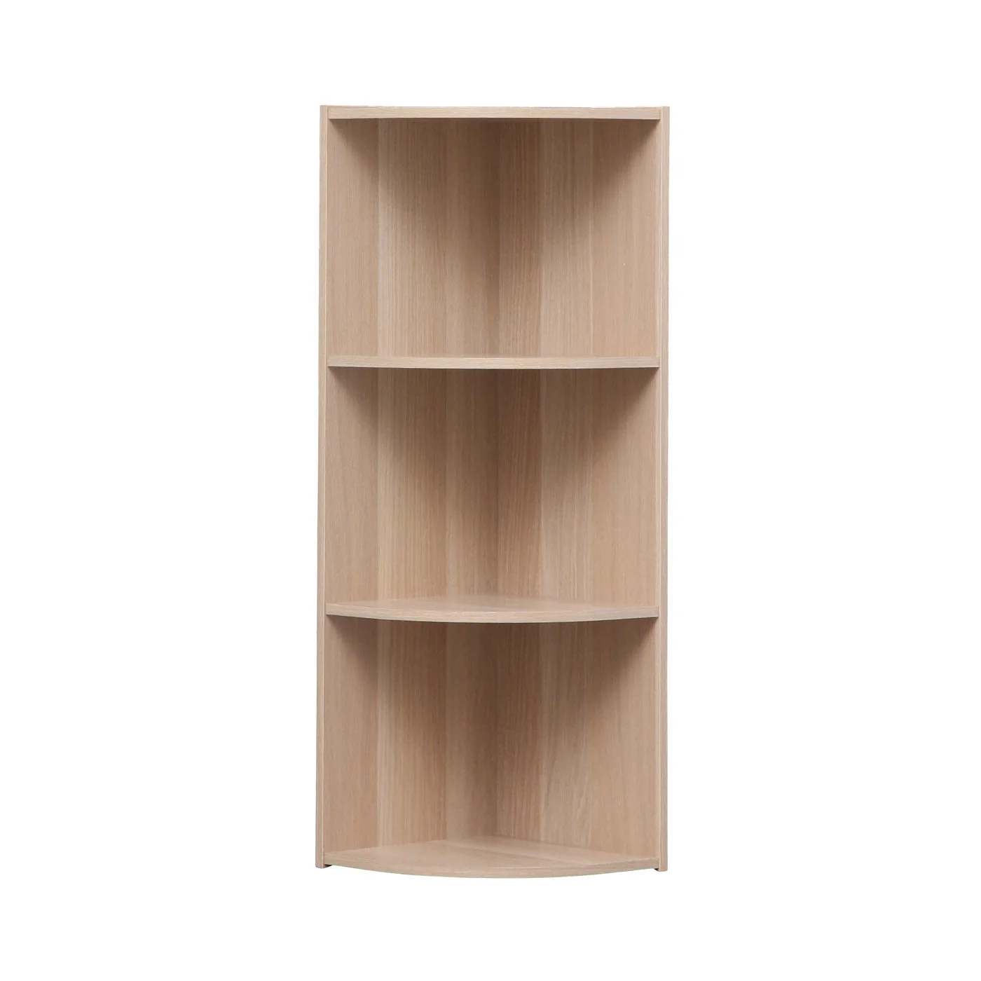 3-Tier Corner Curved Shelf Organizer, Light Brown - Image 3