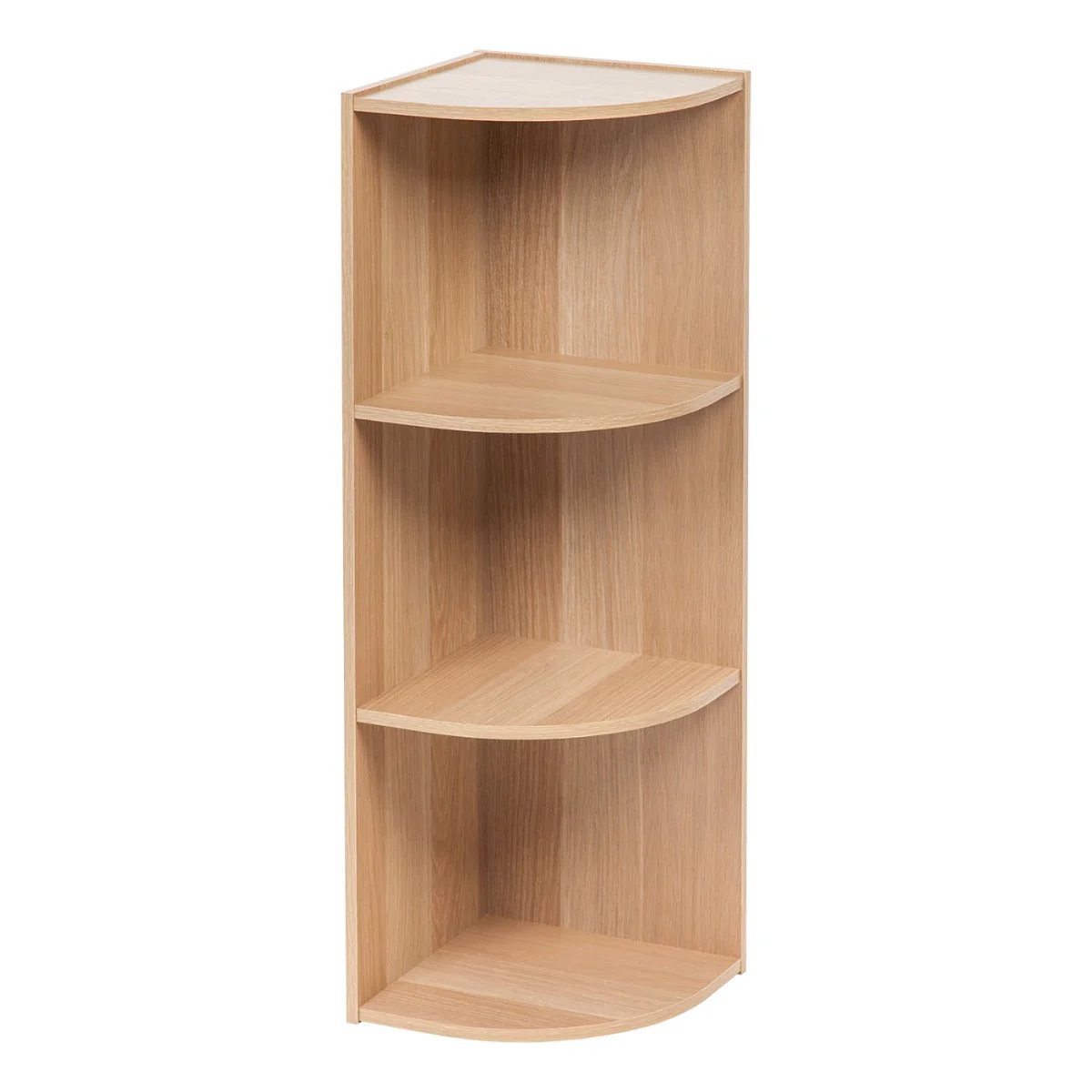 3-Tier Corner Curved Shelf Organizer, Light Brown - Image 9