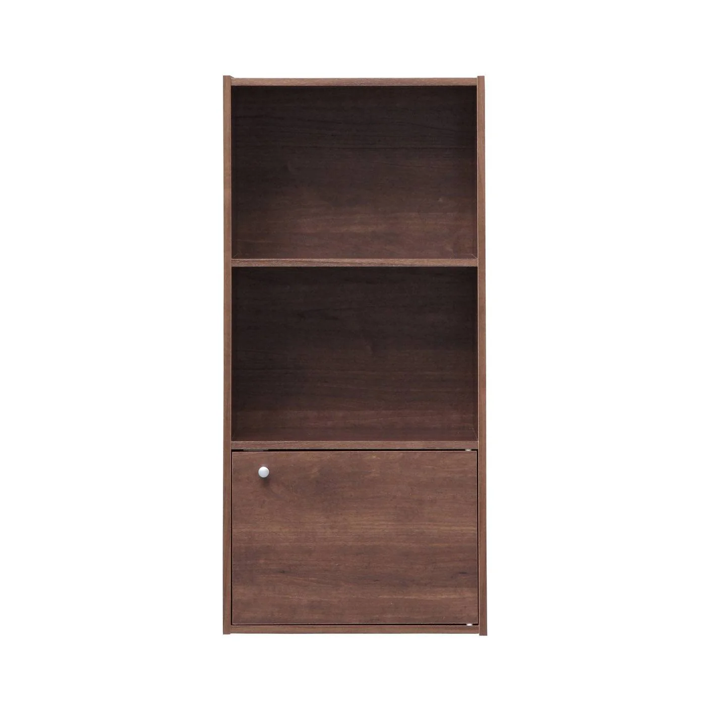 3-Tier Wood Storage Shelf with Door, Dark Brown - Image 6