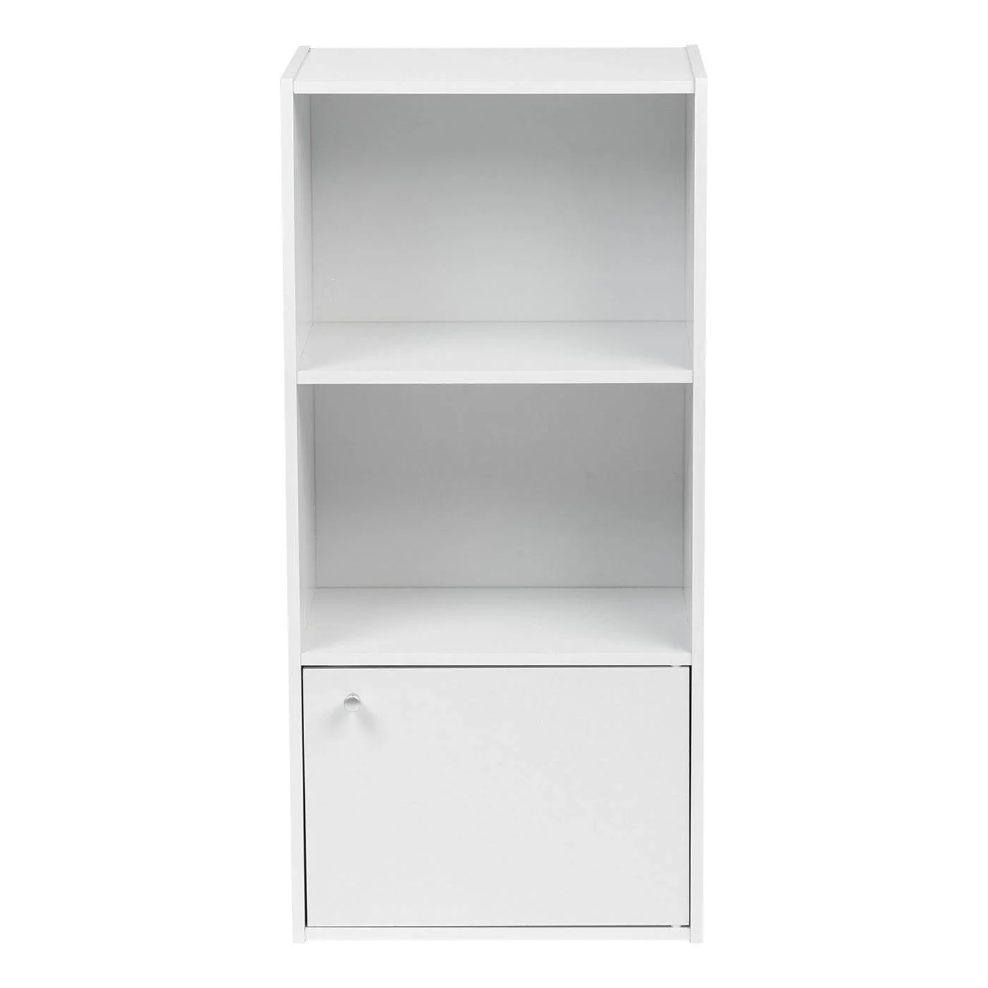 3-Tier Wood Storage Shelf with Door, Gray - Image 6