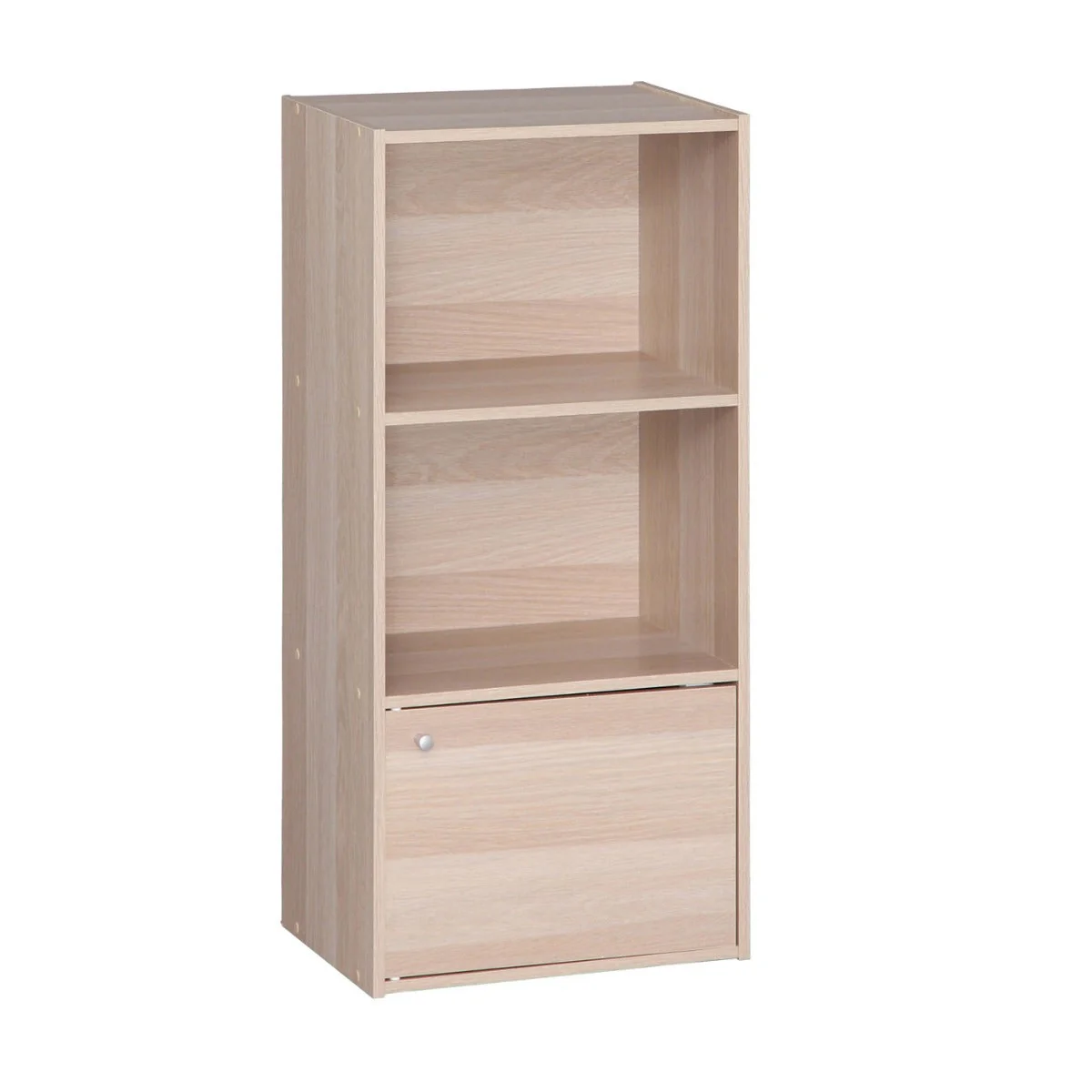 3-Tier Wood Storage Shelf with Door, Light Brown - Image 14