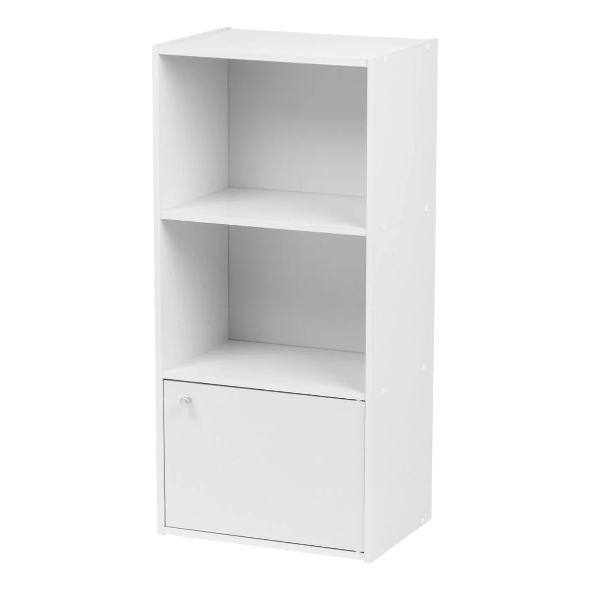 3-Tier Wood Storage Shelf with Door, White - Image 7