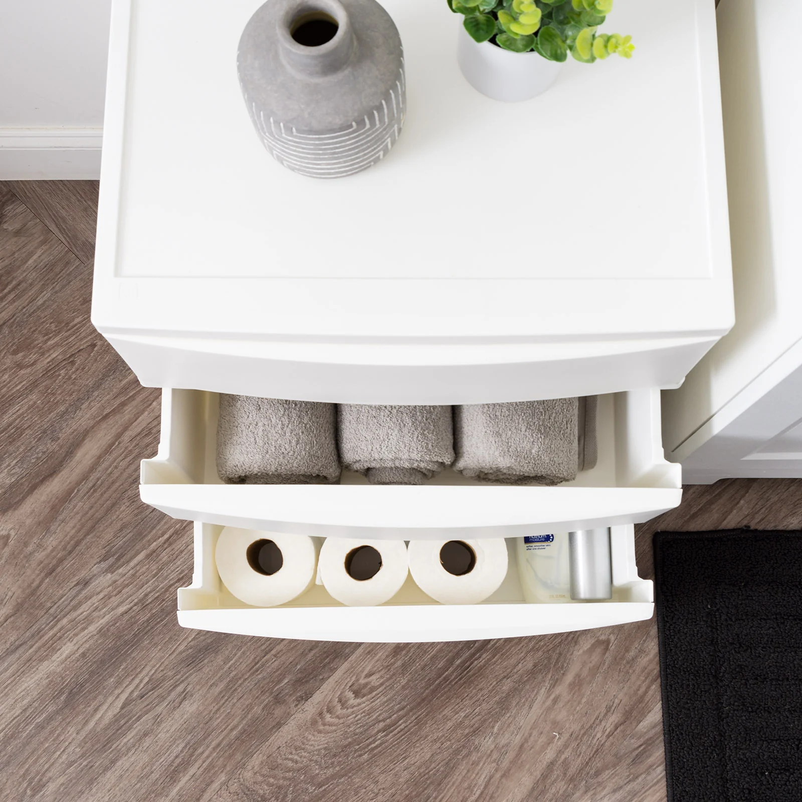 3 Wide Drawer Storage, Organizer Unit for Bedroom, Living Room, White, Set of 2 - Image 6