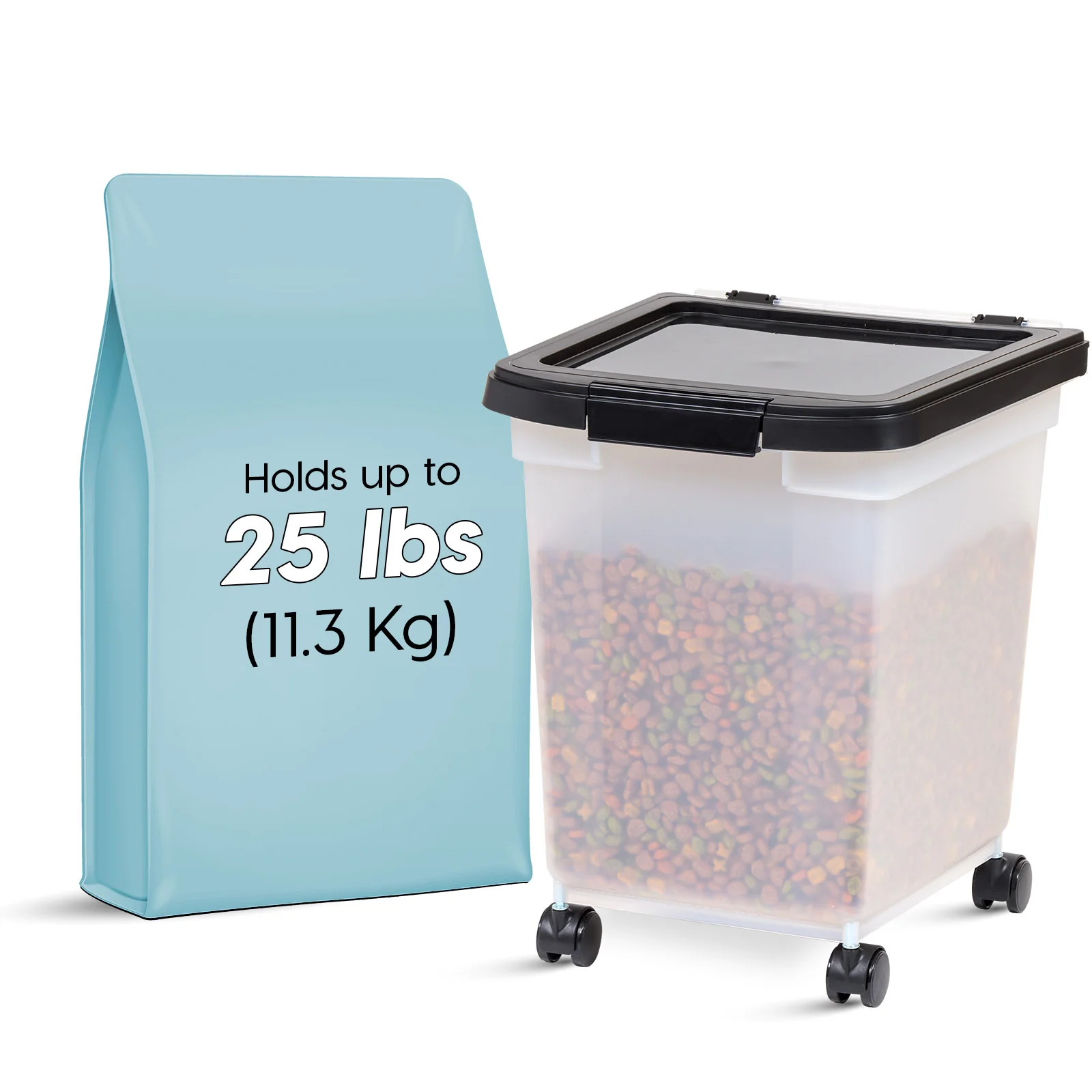 32.5 Quart WeatherPro® Airtight Pet Food Container, Black Lid - Image 8